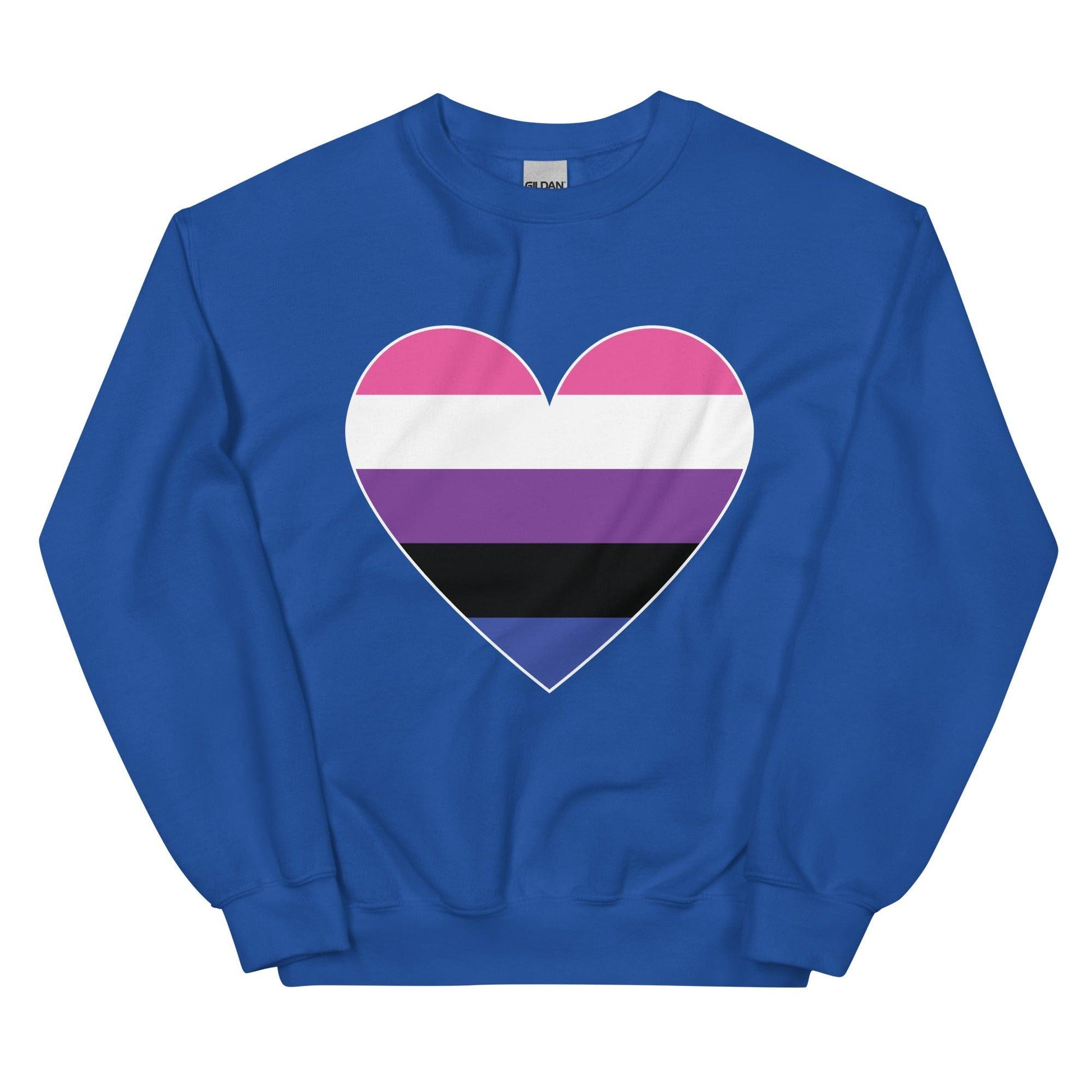 Genderfluid Heart Sweatshirt - Crewneck Sweatshirt - Free 2 B