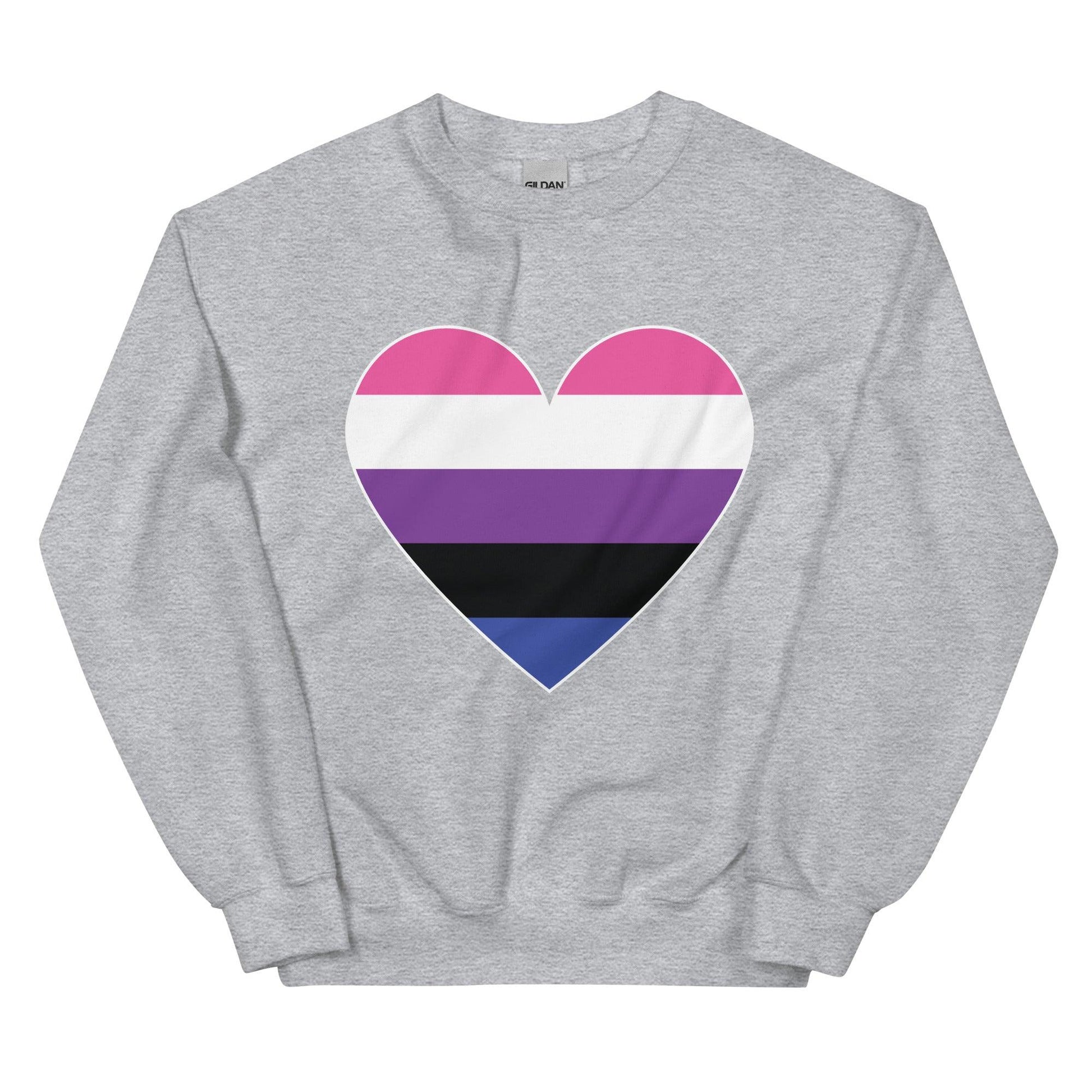 Genderfluid Heart Sweatshirt - Crewneck Sweatshirt - Free 2 B