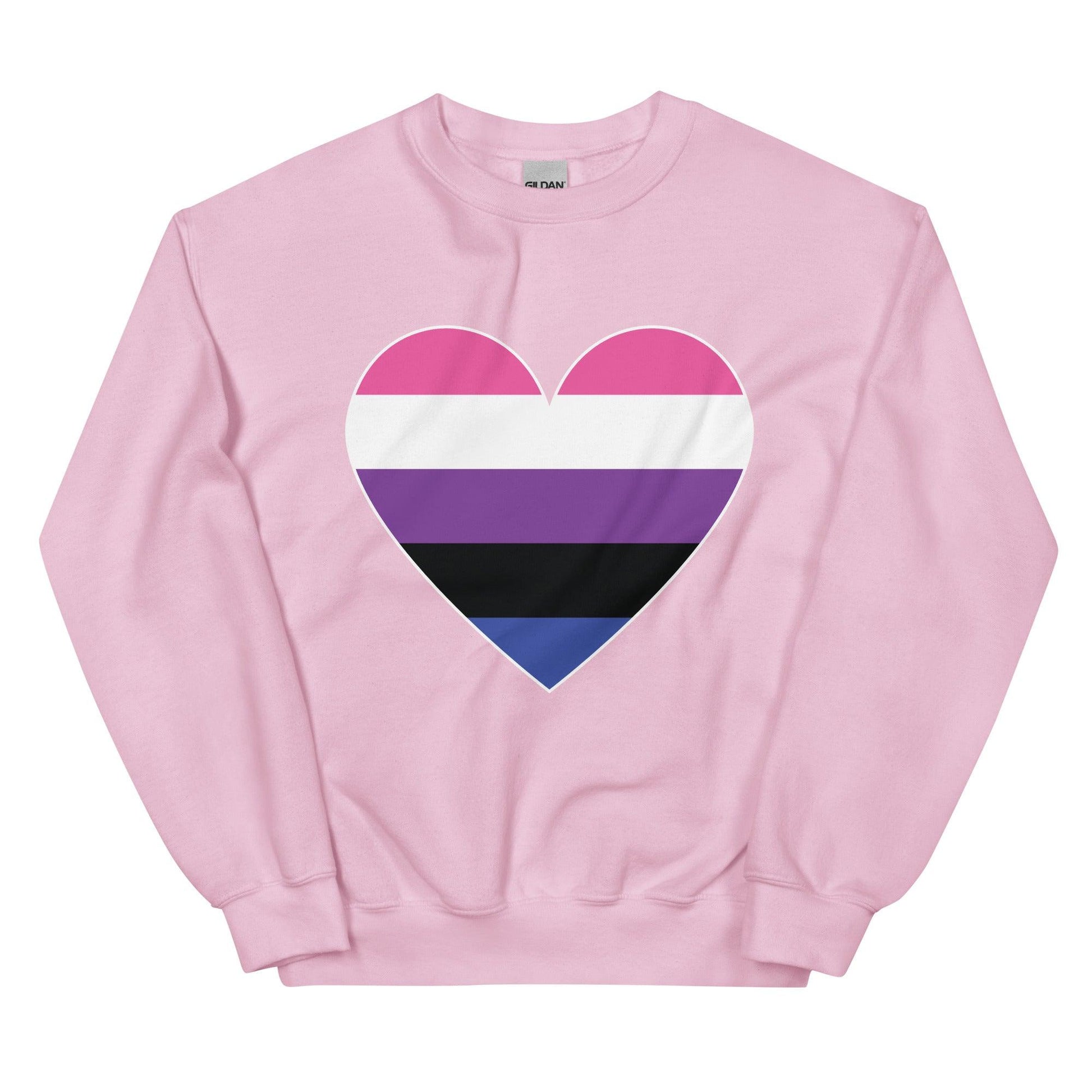 Genderfluid Heart Sweatshirt - Crewneck Sweatshirt - Free 2 B