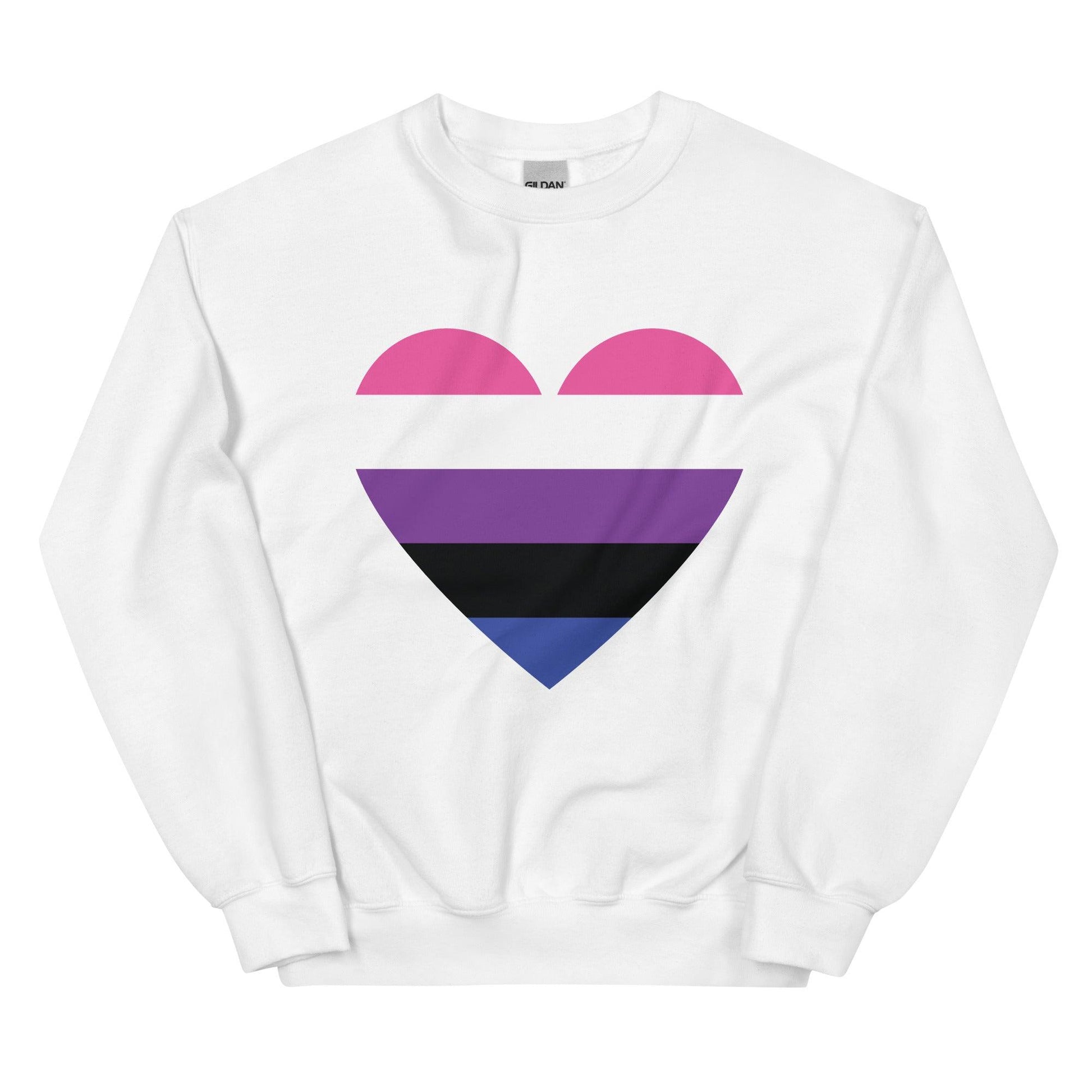 Genderfluid Heart Sweatshirt - Crewneck Sweatshirt - Free 2 B