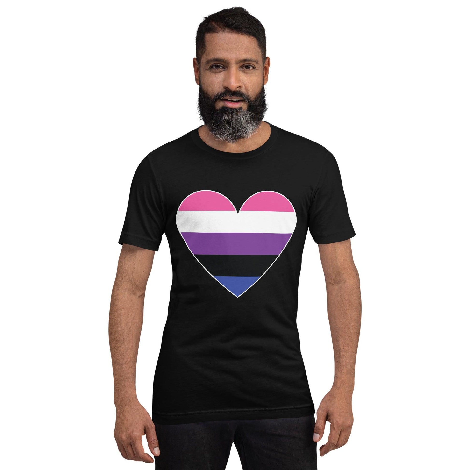 Genderfluid Heart T-Shirt - T Shirt - Free 2 B