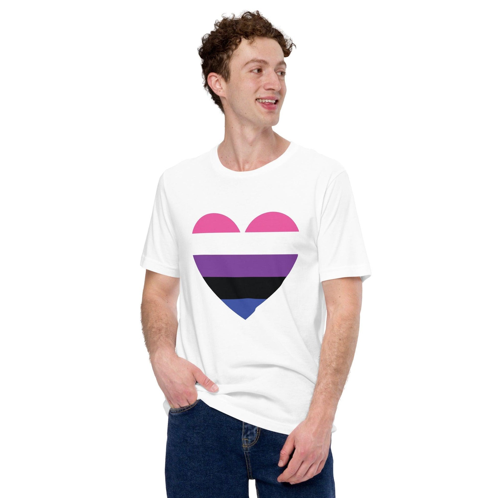 Genderfluid Heart T-Shirt - T Shirt - Free 2 B