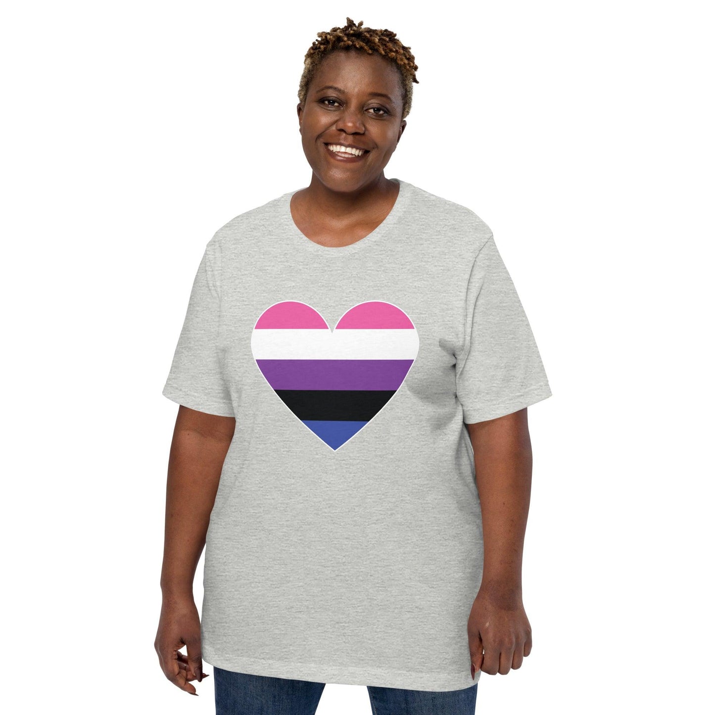 Genderfluid Heart T-Shirt - T Shirt - Free 2 B