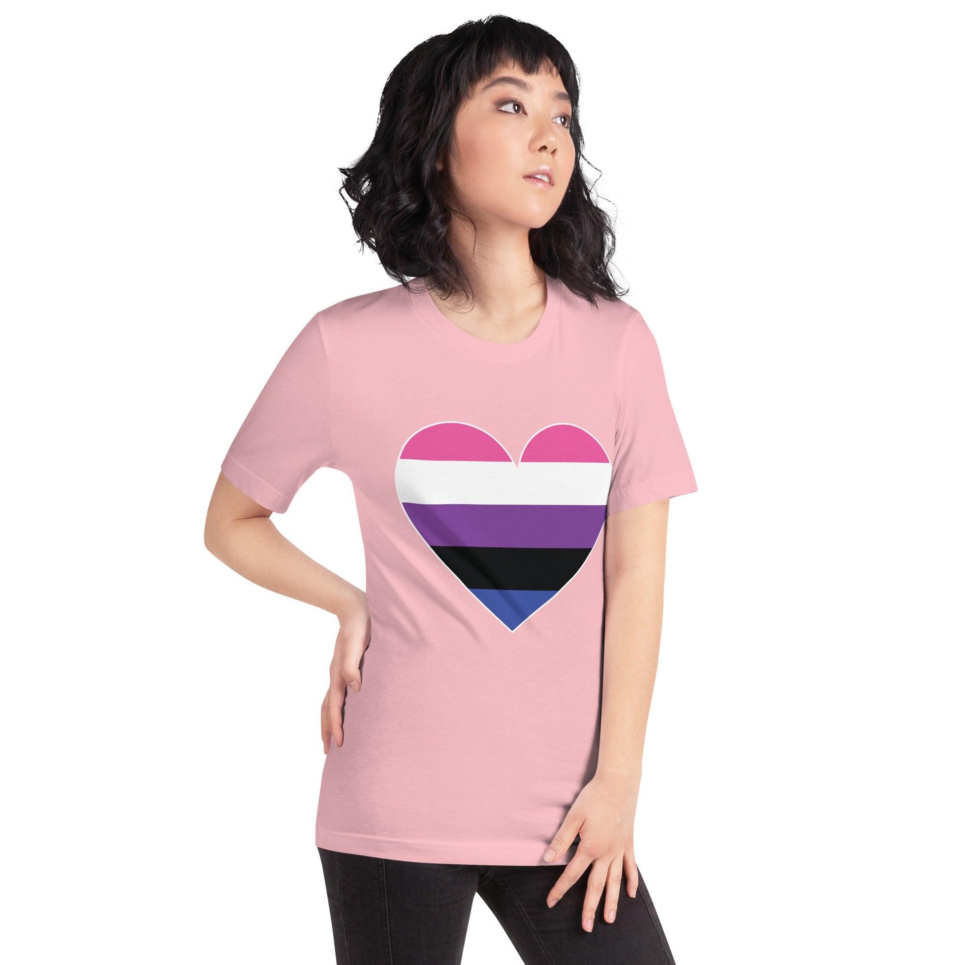 Genderfluid Heart T-Shirt - T Shirt - Free 2 B