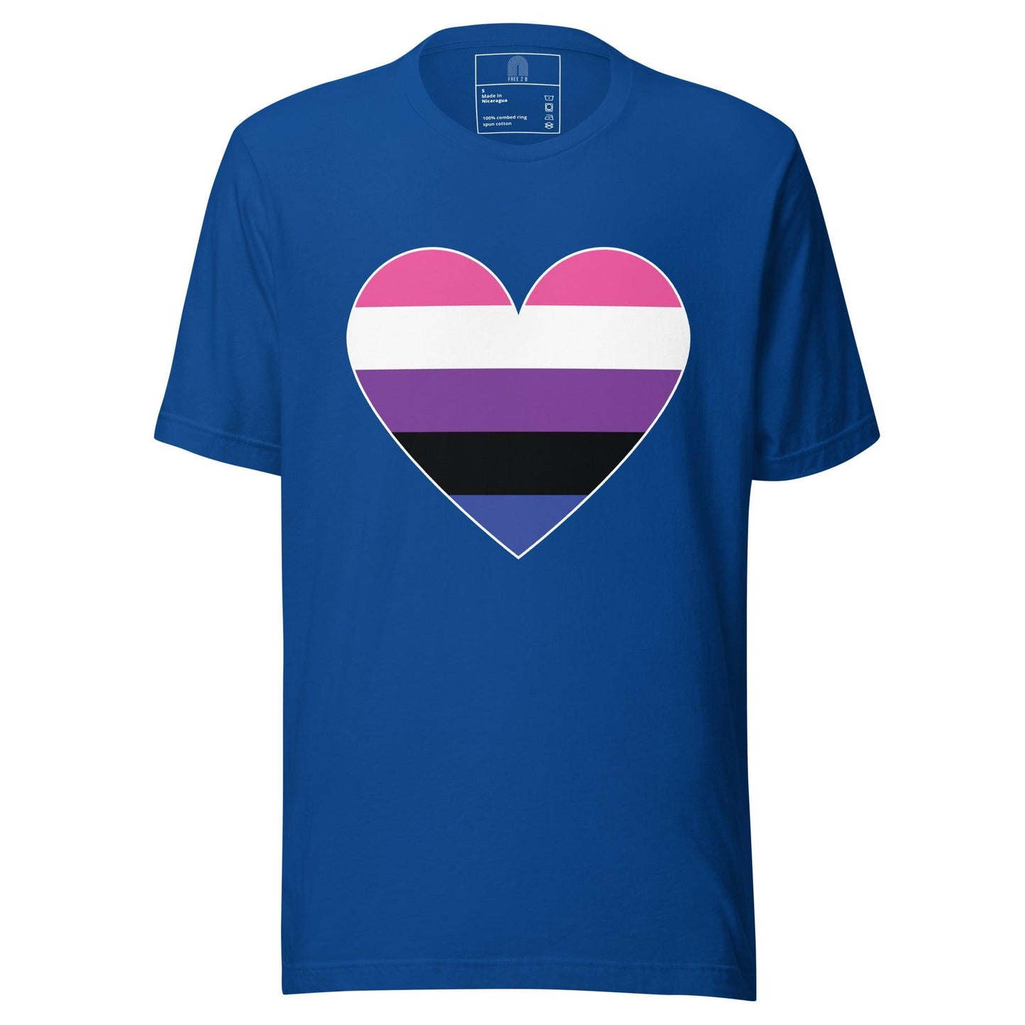 Genderfluid Heart T-Shirt - T Shirt - Free 2 B