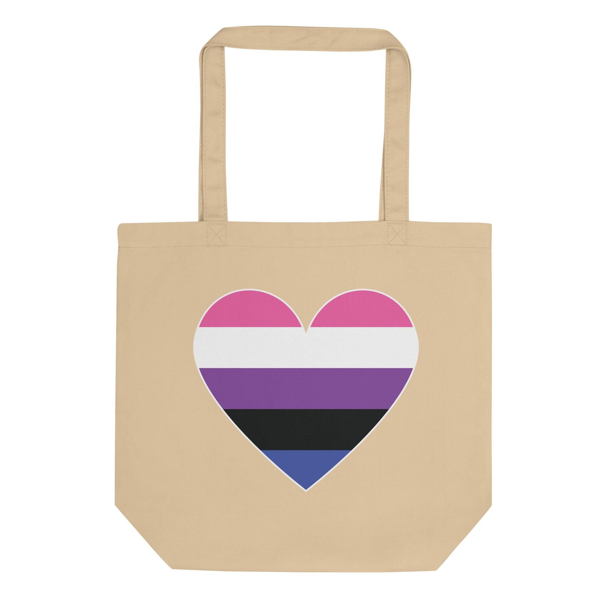 Genderfluid Heart Tote Bag - Tote Bag - Free 2 B