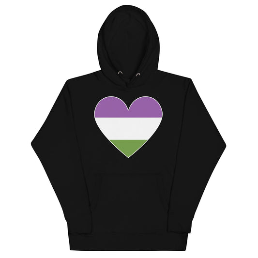 Genderqueer Heart Hoodie - Hoodie - Free 2 B