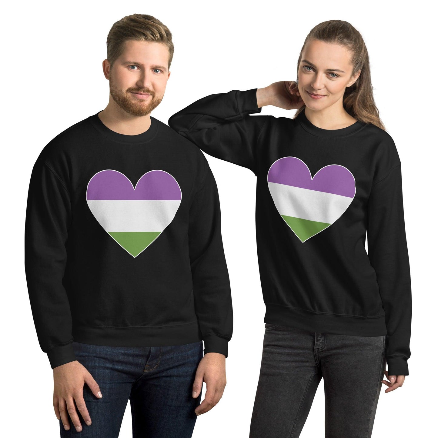 Genderqueer Heart Sweatshirt - Crewneck Sweatshirt - Free 2 B