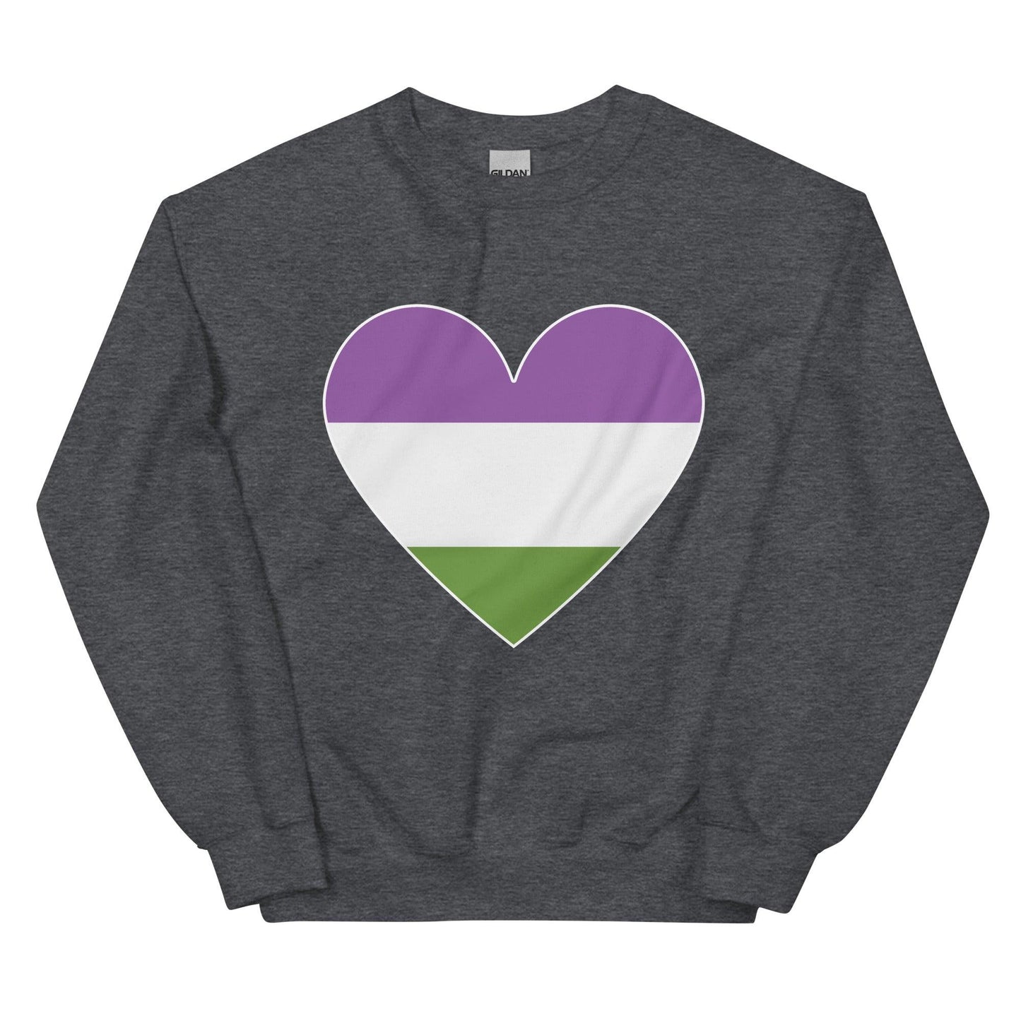 Genderqueer Heart Sweatshirt - Crewneck Sweatshirt - Free 2 B