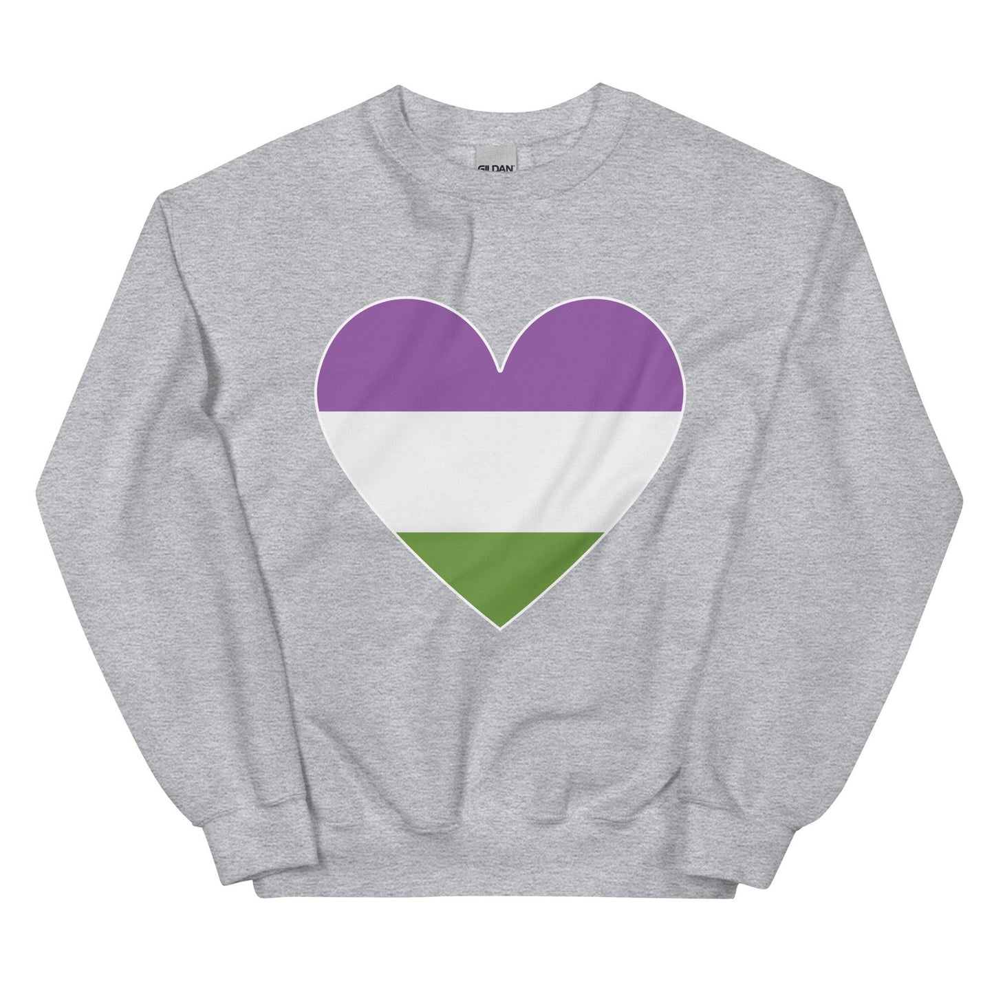 Genderqueer Heart Sweatshirt - Crewneck Sweatshirt - Free 2 B