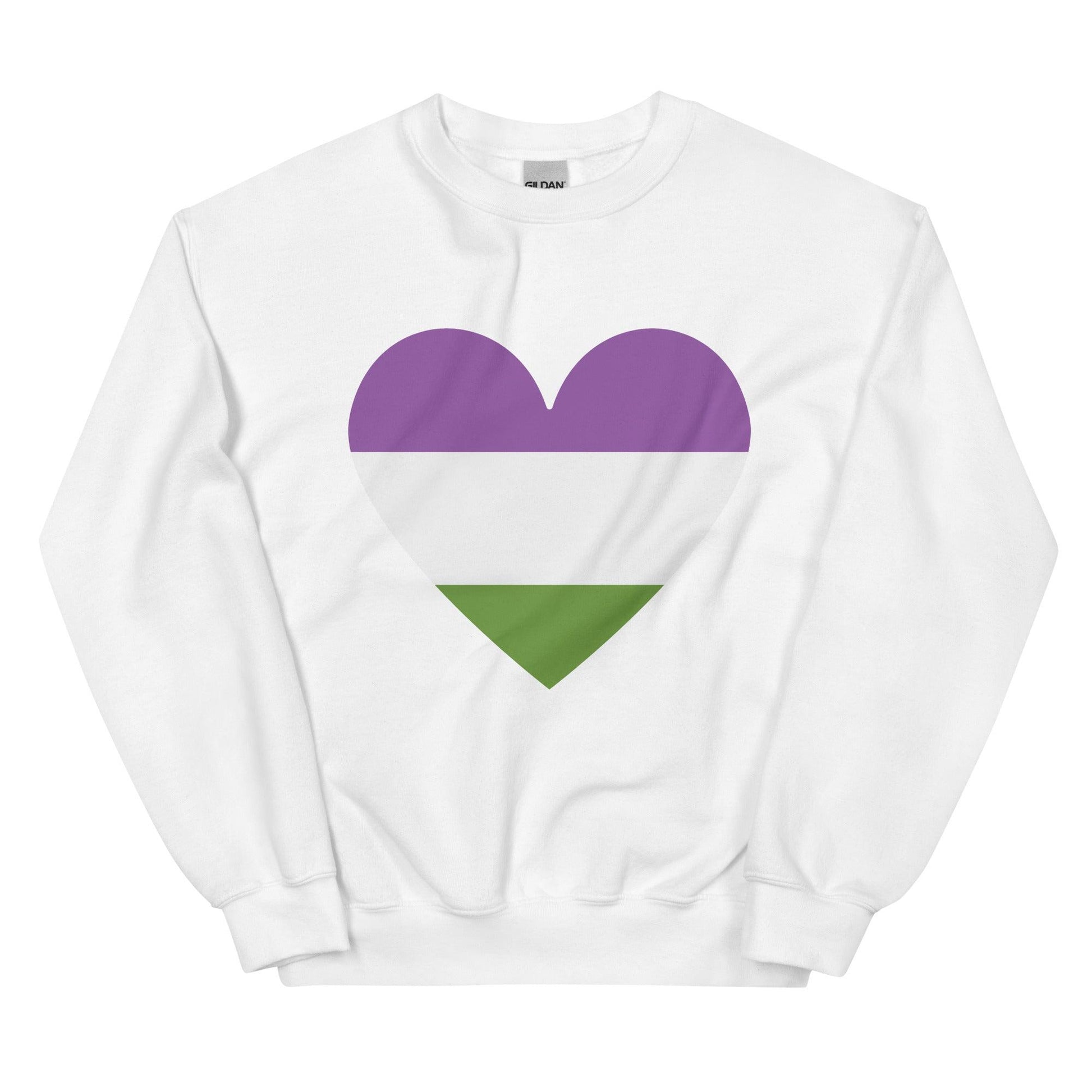 Genderqueer Heart Sweatshirt - Crewneck Sweatshirt - Free 2 B