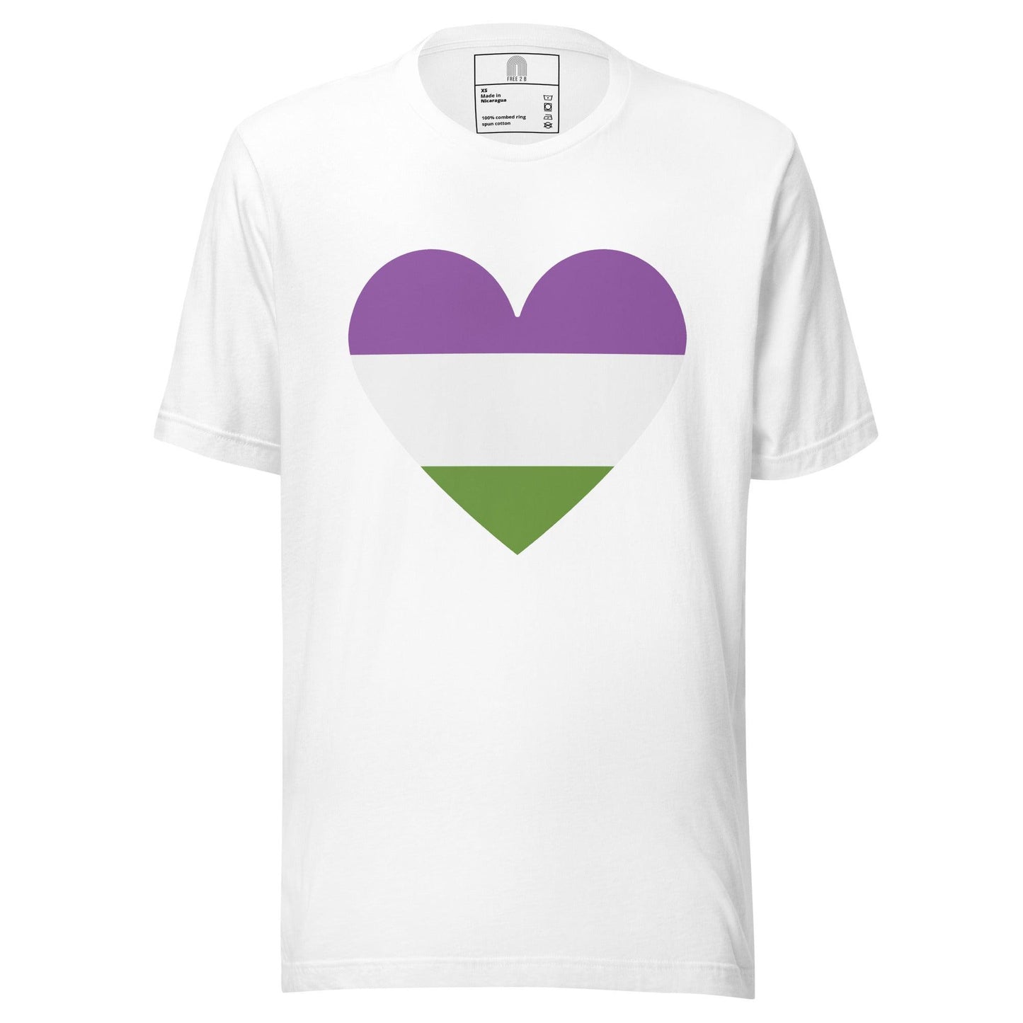 Genderqueer Heart T-Shirt - T Shirt - Free 2 B