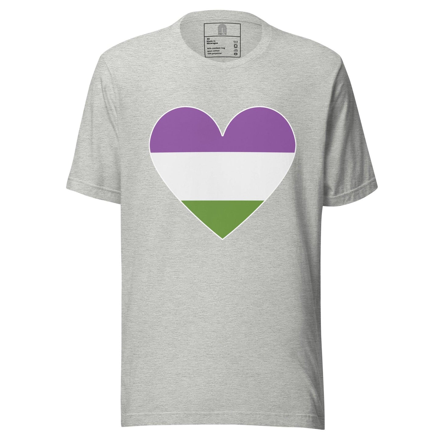 Genderqueer Heart T-Shirt - T Shirt - Free 2 B