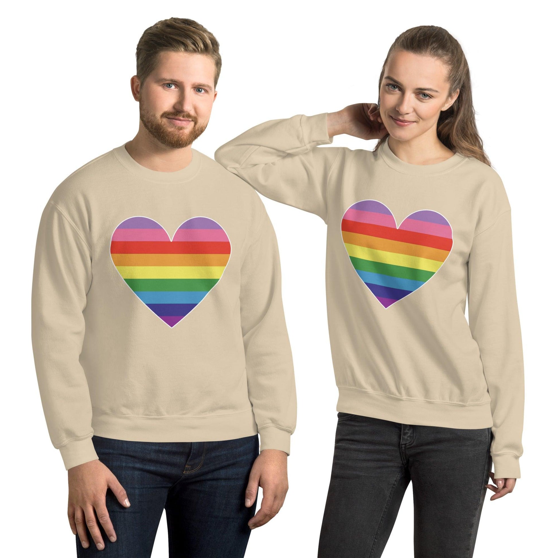 Gilbert Baker Heart Sweatshirt - Crewneck Sweatshirt - Free 2 B