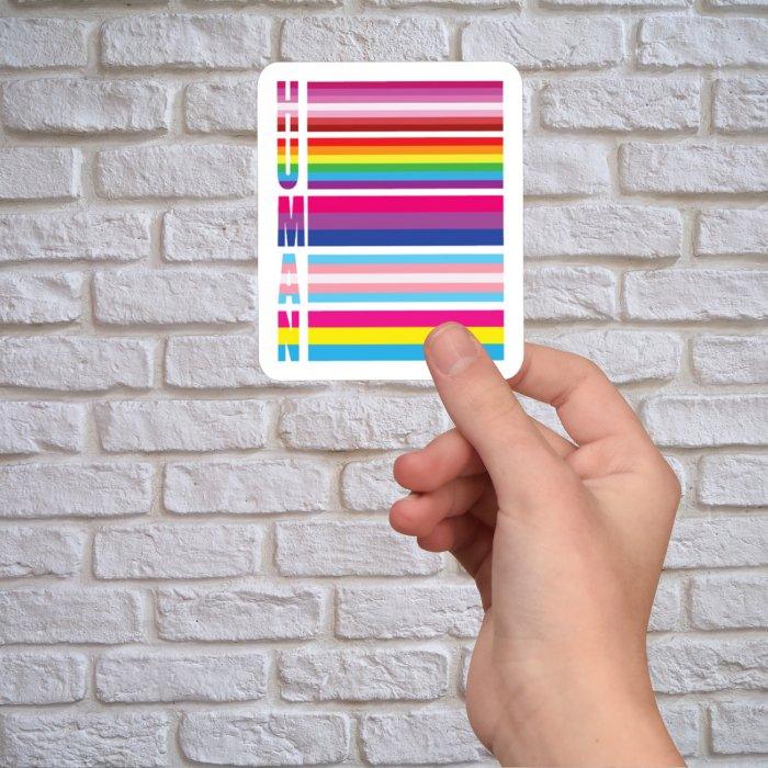 Human Rainbow Sticker - Sticker - Free 2 B