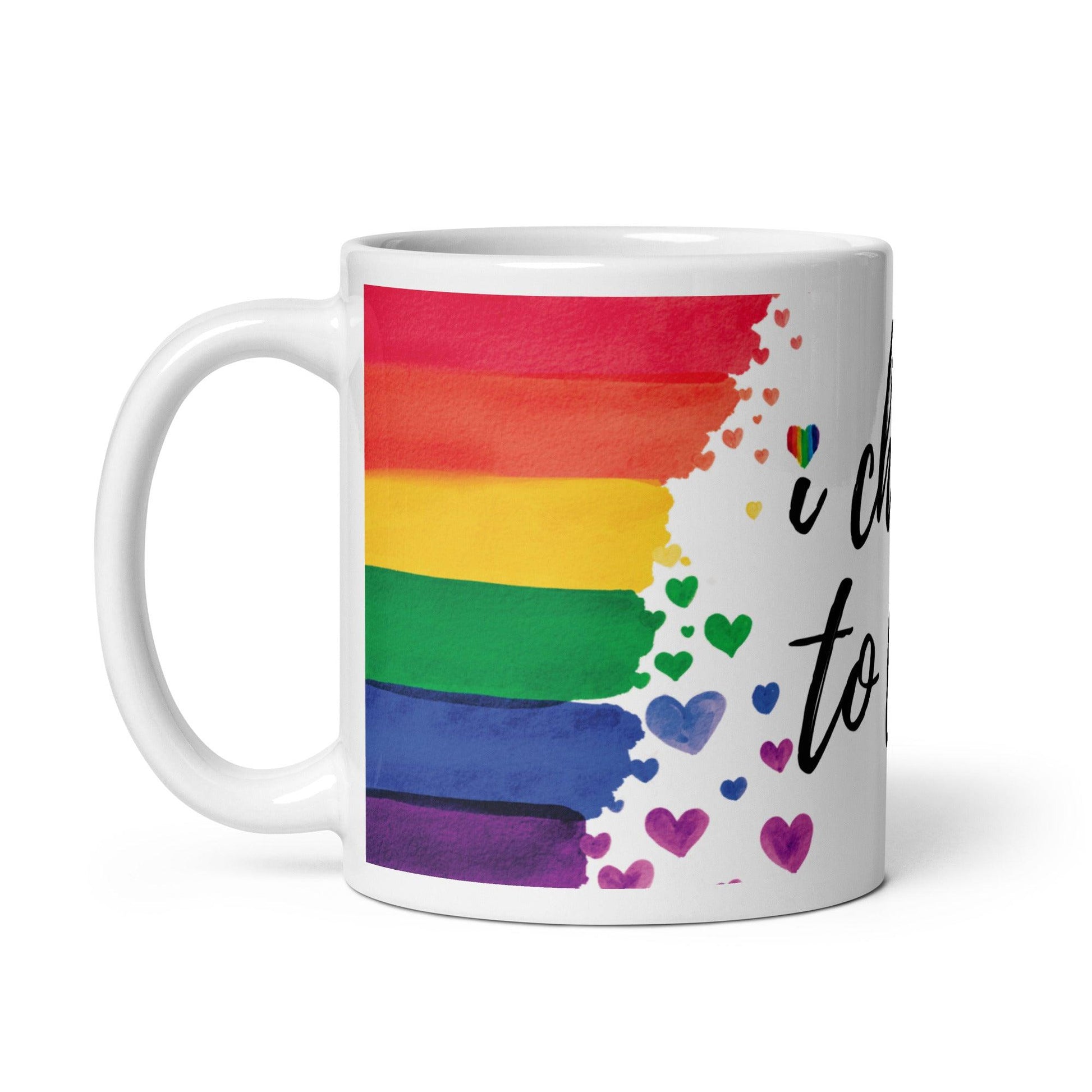 "I Choose to Love" Watercolor Rainbow Mug - Mug - Free 2 B