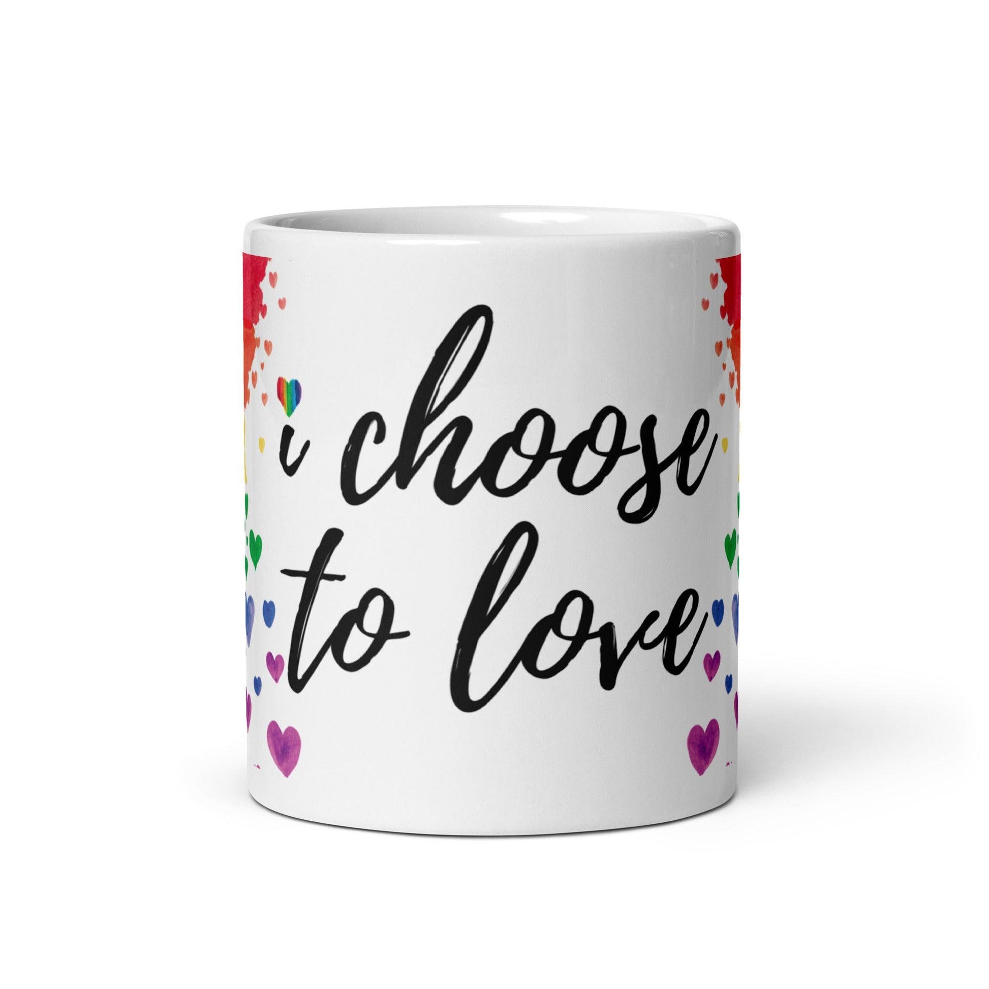 "I Choose to Love" Watercolor Rainbow Mug - Mug - Free 2 B