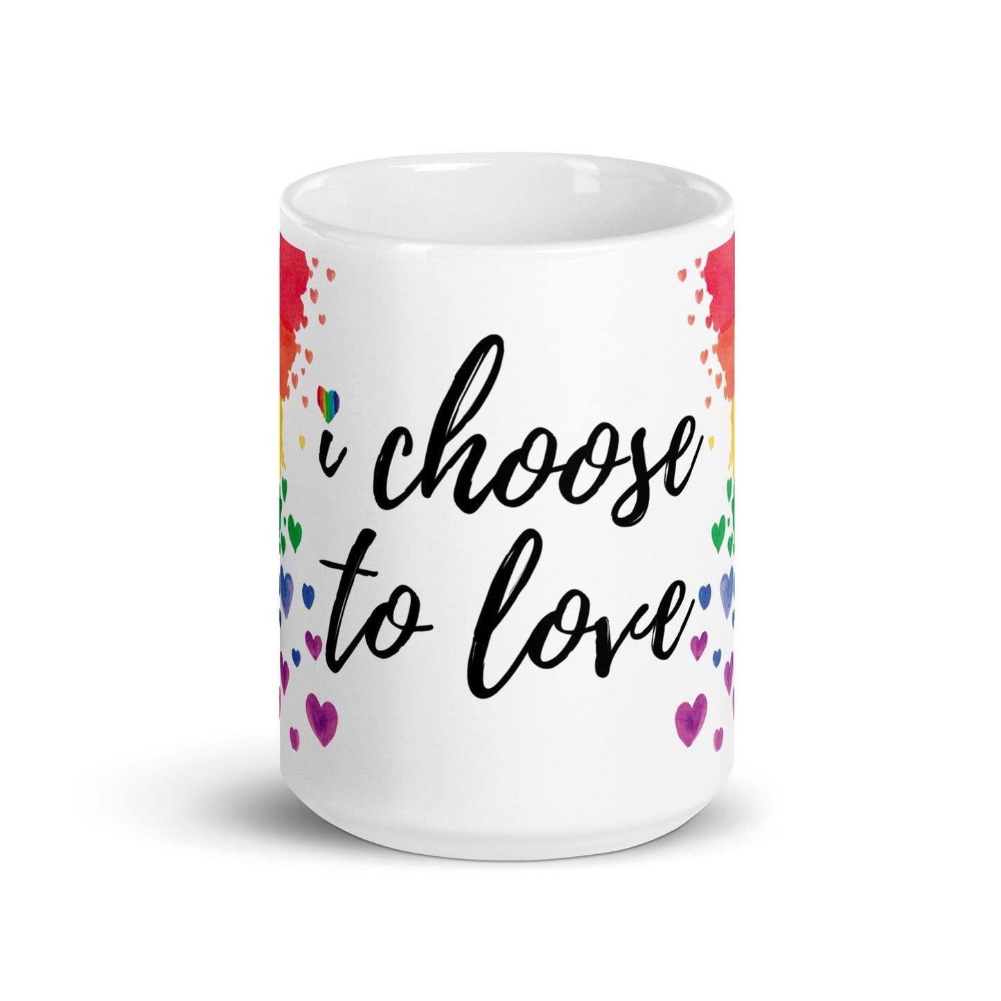 "I Choose to Love" Watercolor Rainbow Mug - Mug - Free 2 B