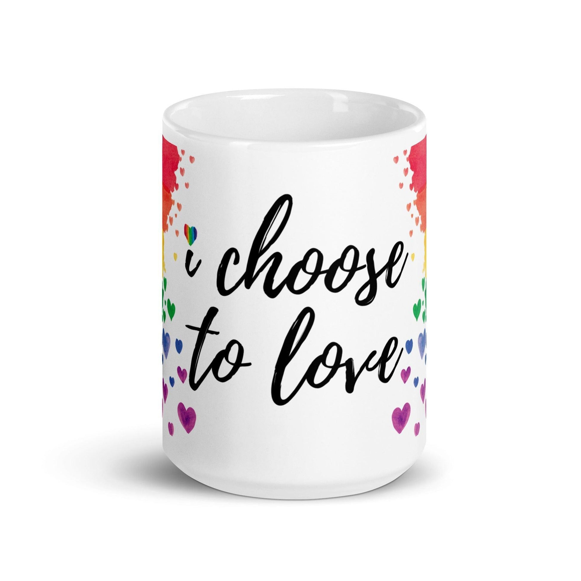 "I Choose to Love" Watercolor Rainbow Mug - Mug - Free 2 B