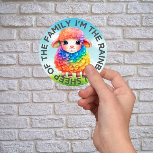 I'm The Rainbow Sheep of the Family Sticker - Female - Sticker - Free 2 B