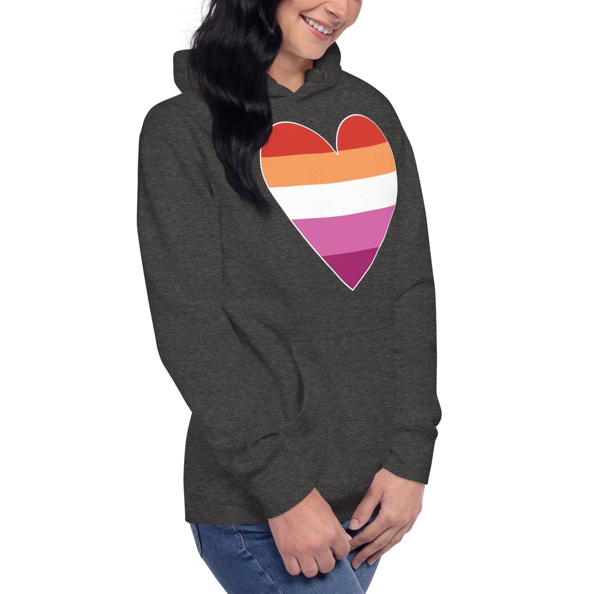 Lesbian Heart Hoodie - Hoodie - Free 2 B