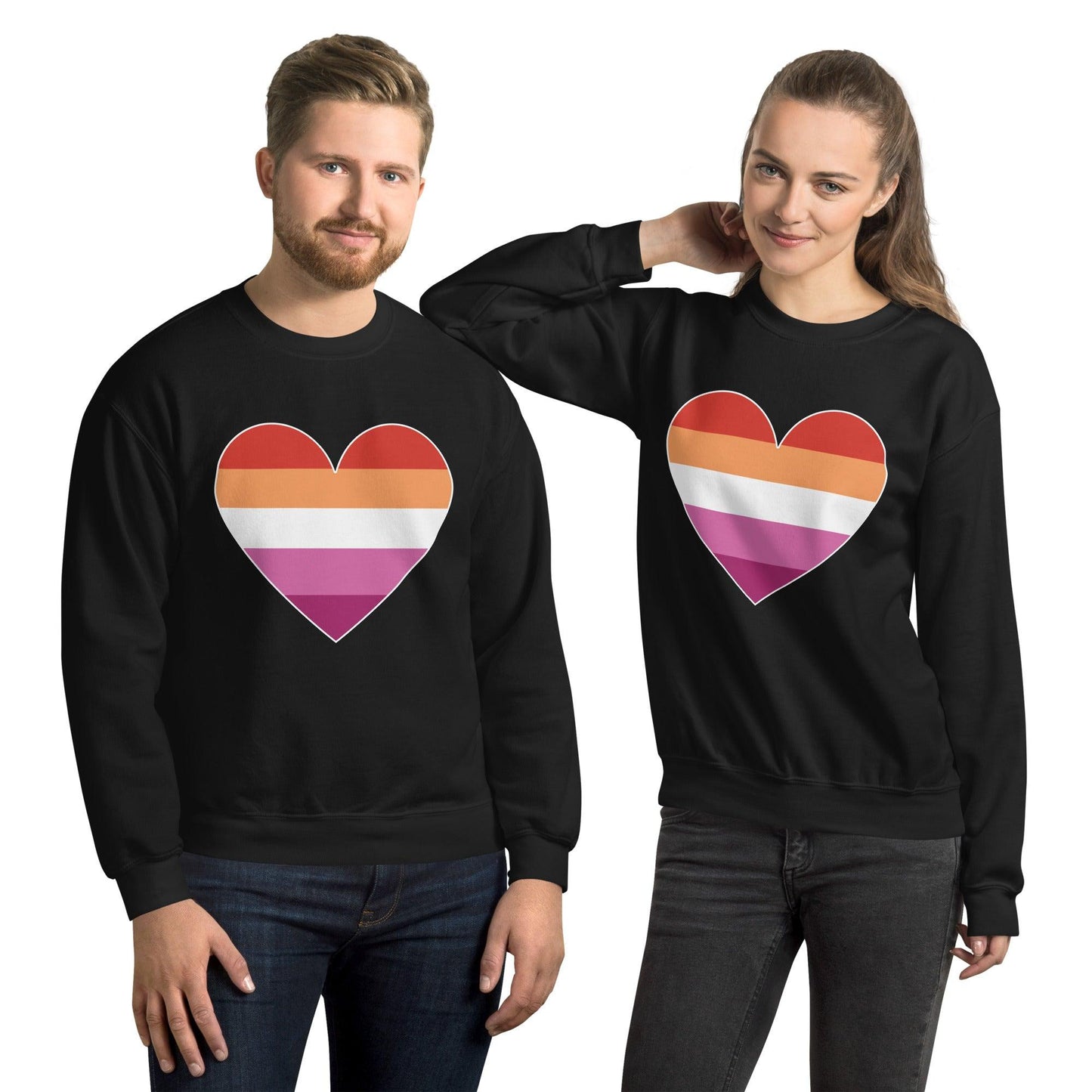 Lesbian Heart Sweatshirt - Crewneck Sweatshirt - Free 2 B