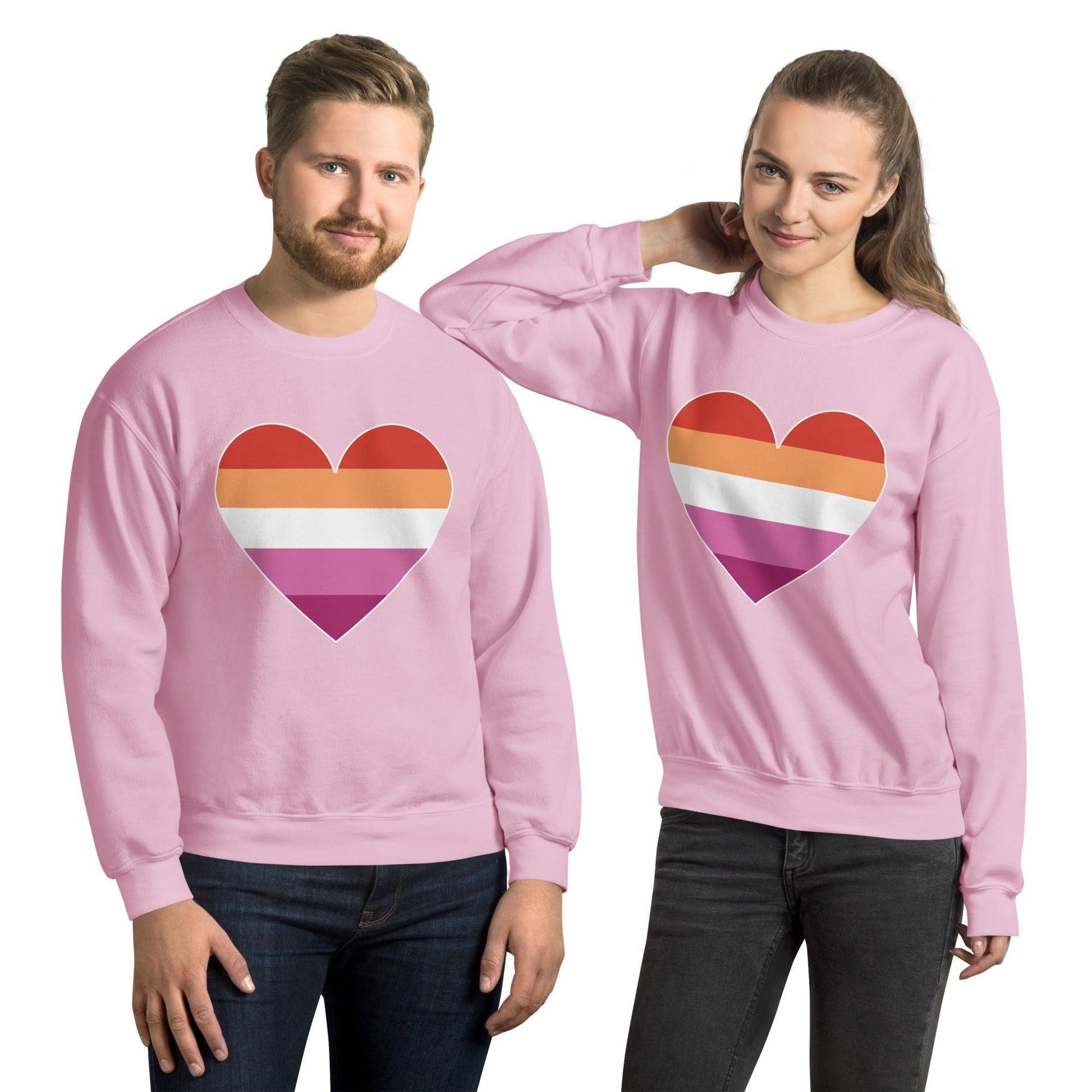 Lesbian Heart Sweatshirt - Crewneck Sweatshirt - Free 2 B