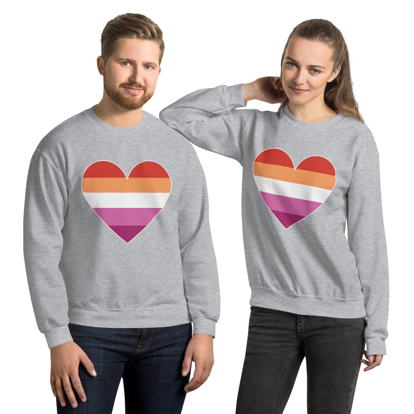 Lesbian Heart Sweatshirt - Crewneck Sweatshirt - Free 2 B