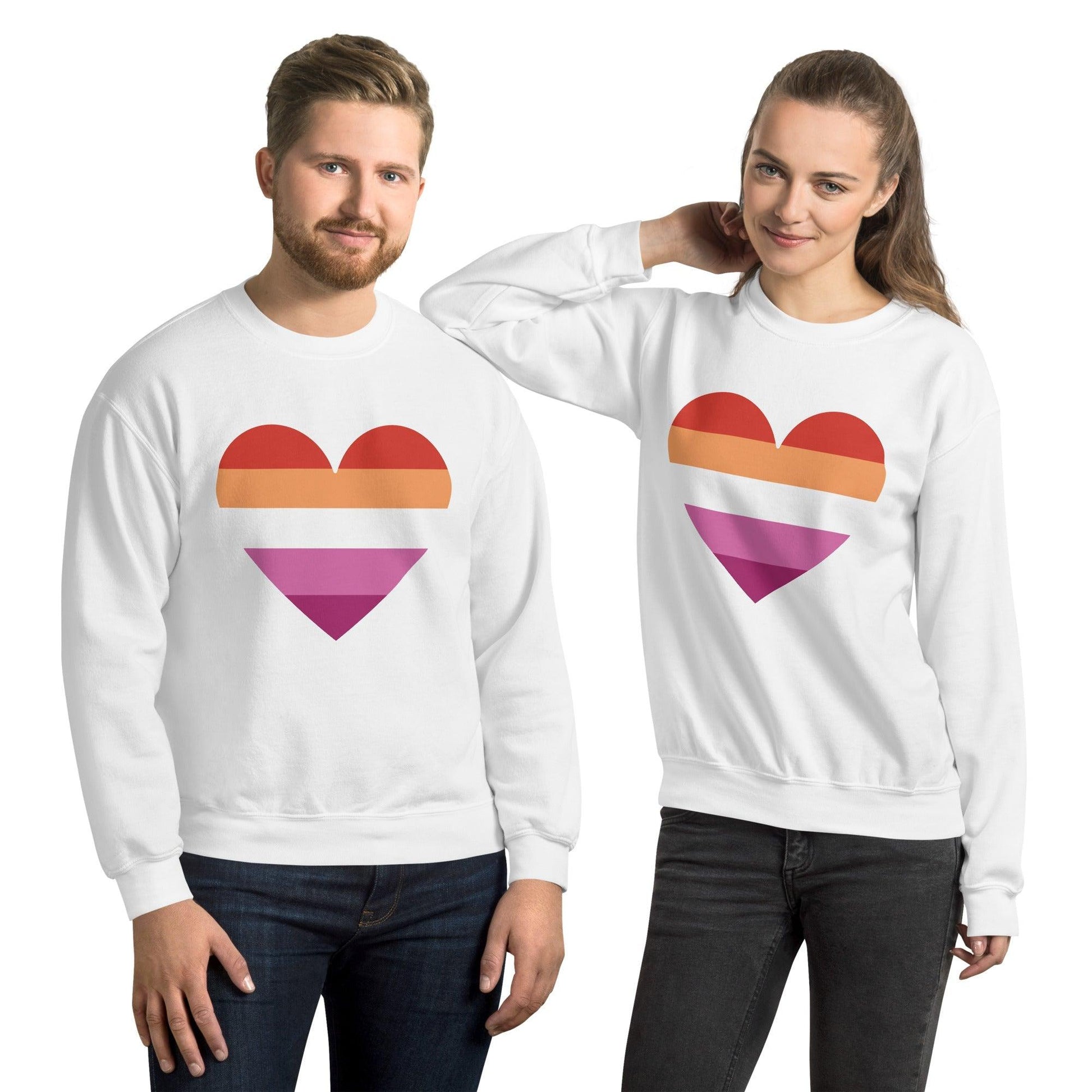 Lesbian Heart Sweatshirt - Crewneck Sweatshirt - Free 2 B