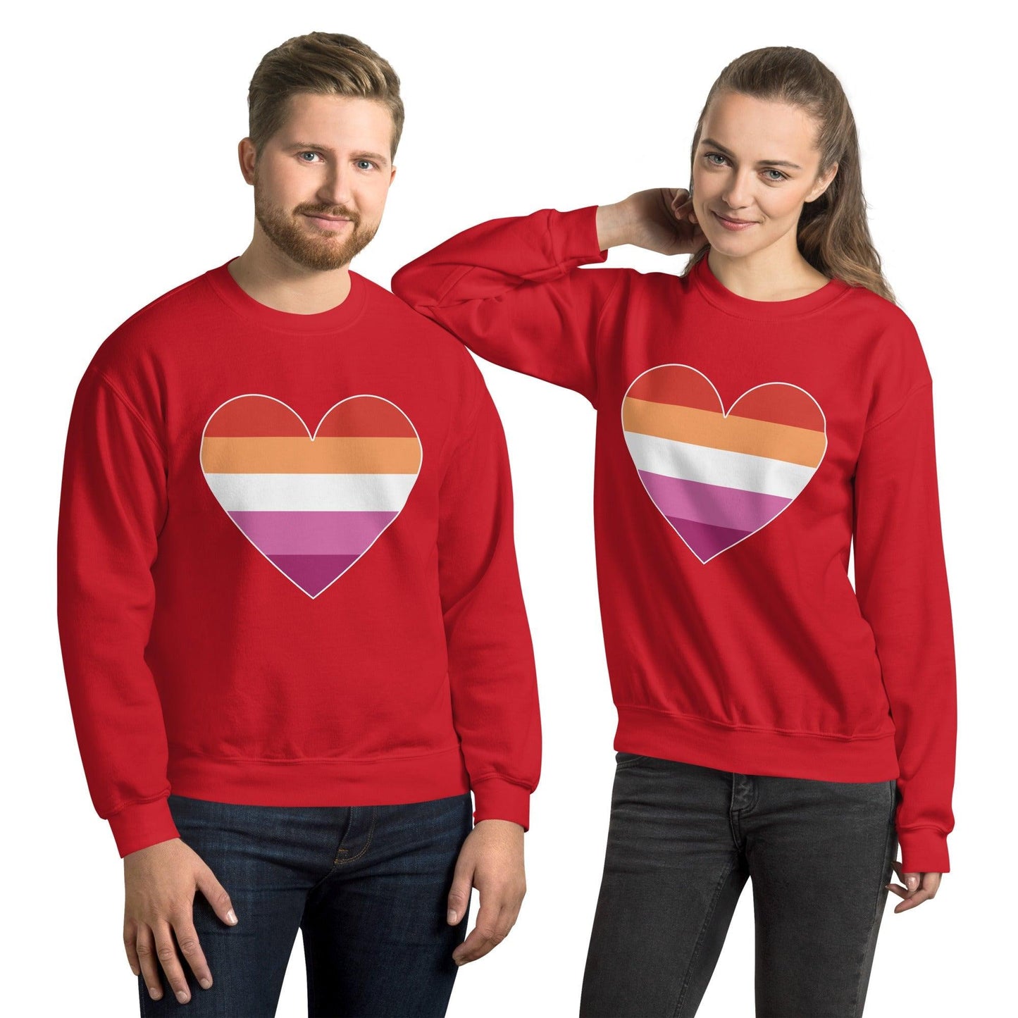 Lesbian Heart Sweatshirt - Crewneck Sweatshirt - Free 2 B