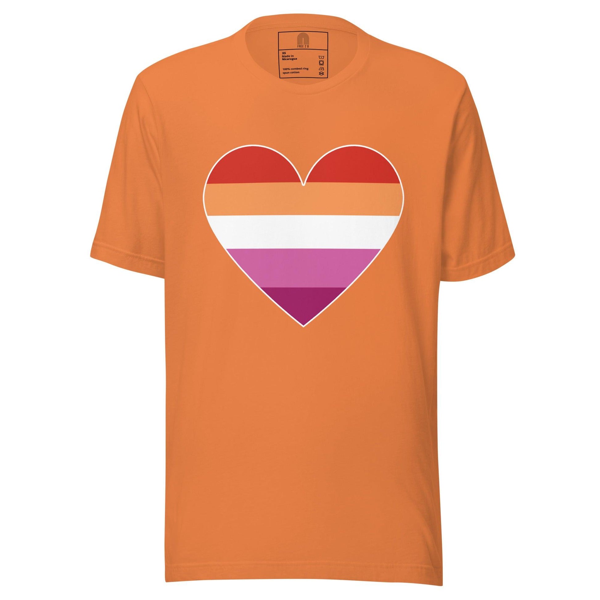 Lesbian Heart T-Shirt - T Shirt - Free 2 B