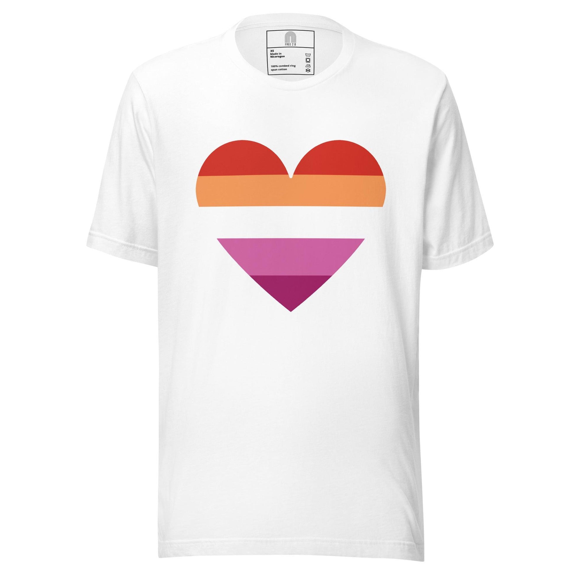 Lesbian Heart T-Shirt - T Shirt - Free 2 B