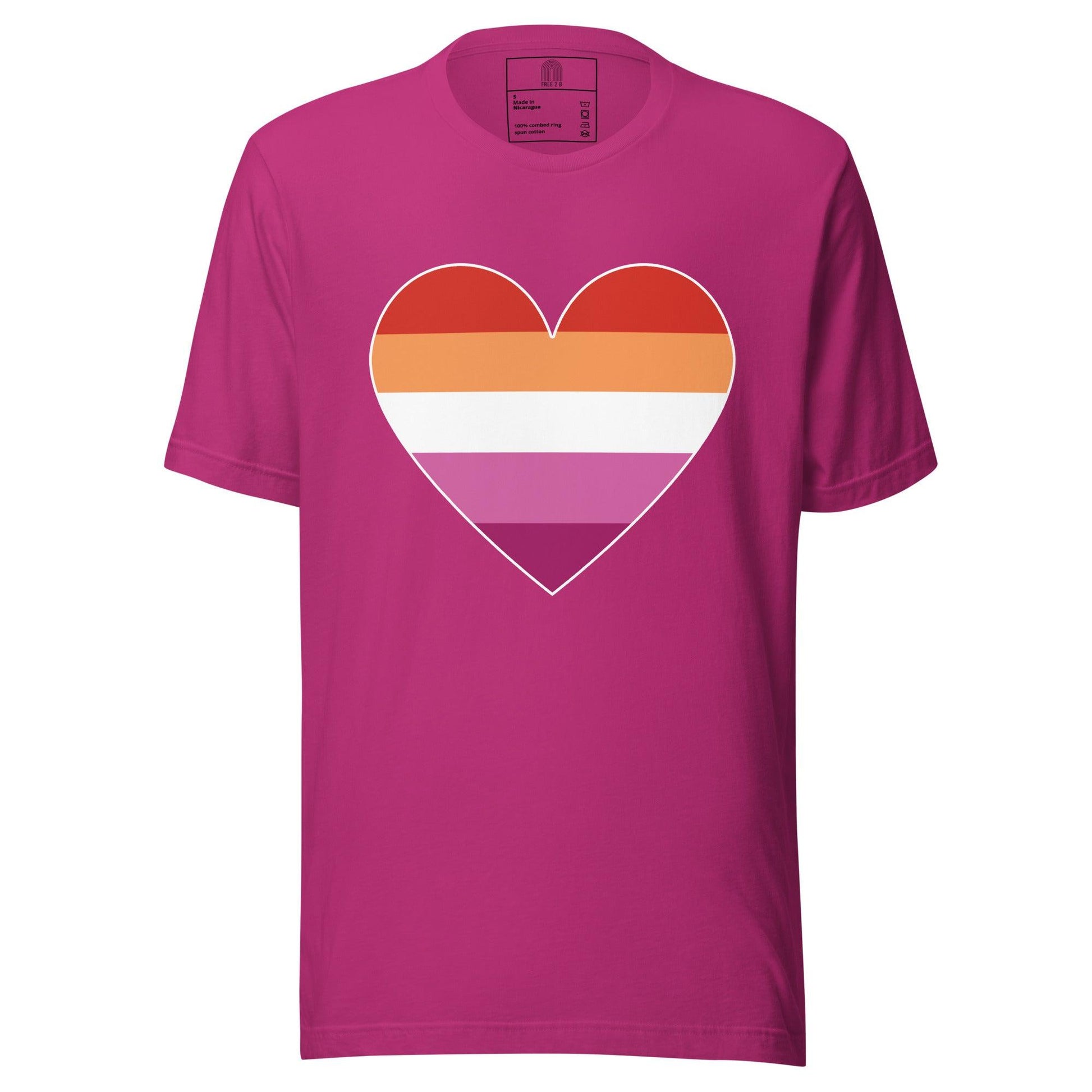 Lesbian Heart T-Shirt - T Shirt - Free 2 B