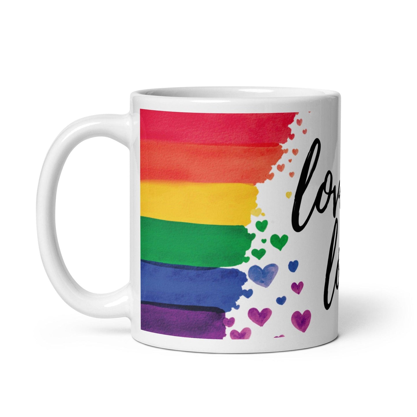 "Love is Love" Watercolor Rainbow Mug - Mug - Free 2 B