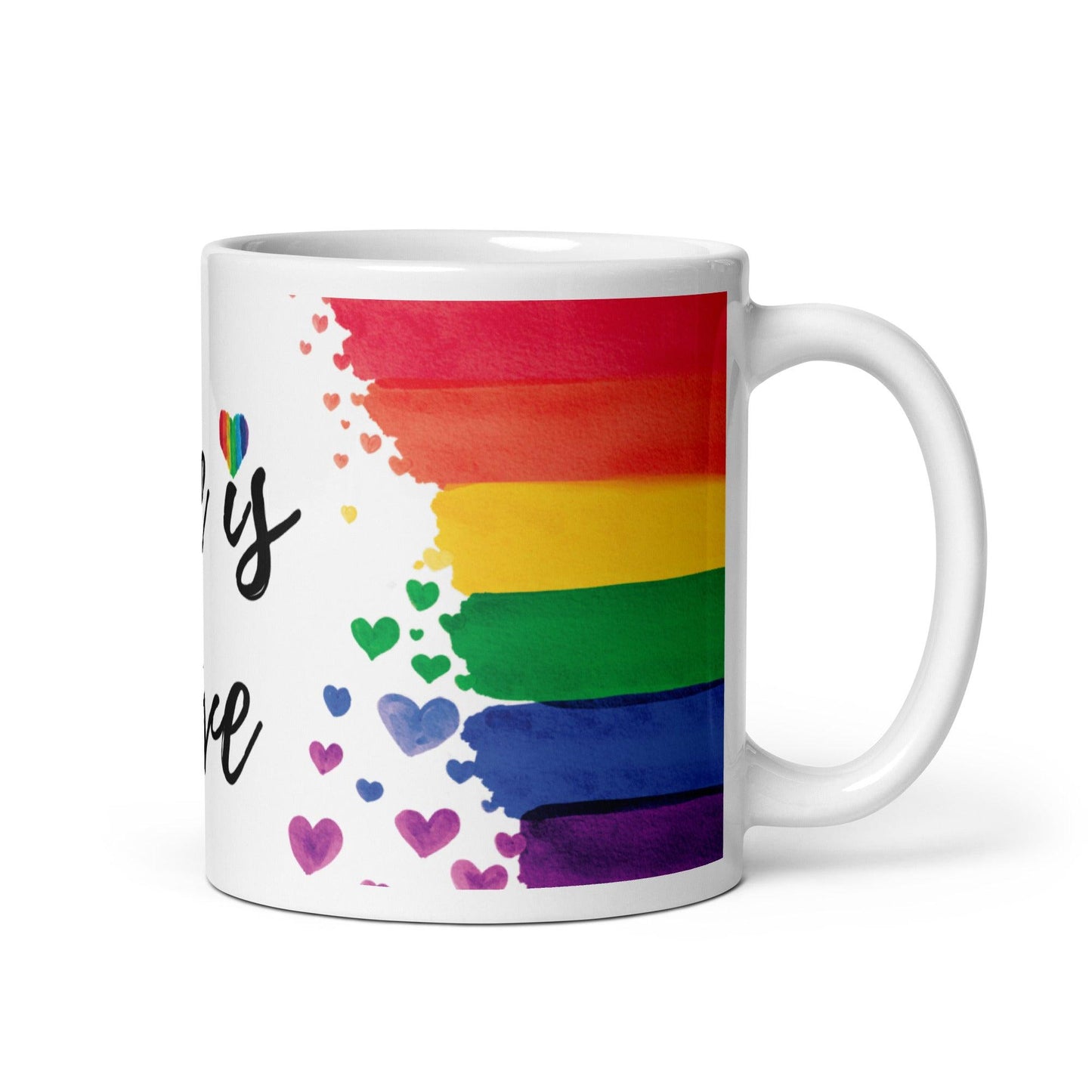 "Love is Love" Watercolor Rainbow Mug - Mug - Free 2 B