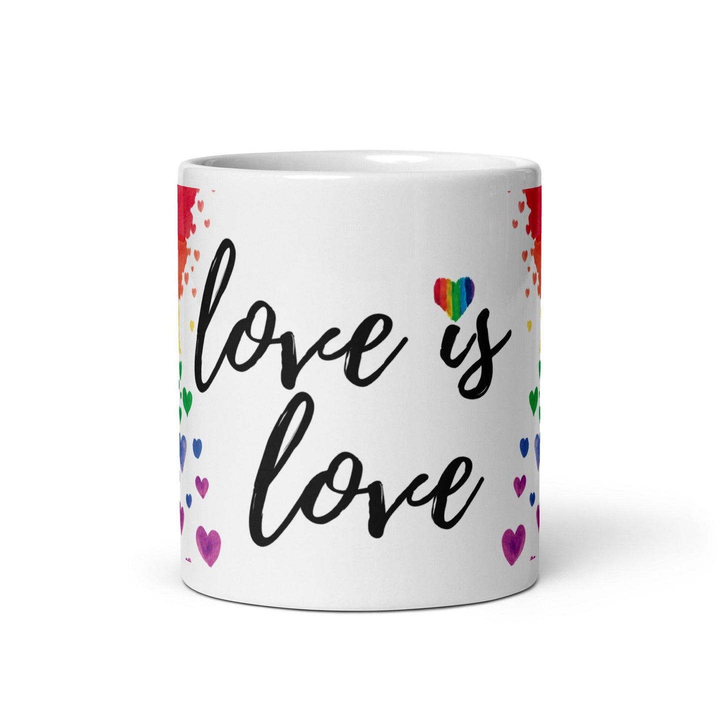 "Love is Love" Watercolor Rainbow Mug - Mug - Free 2 B