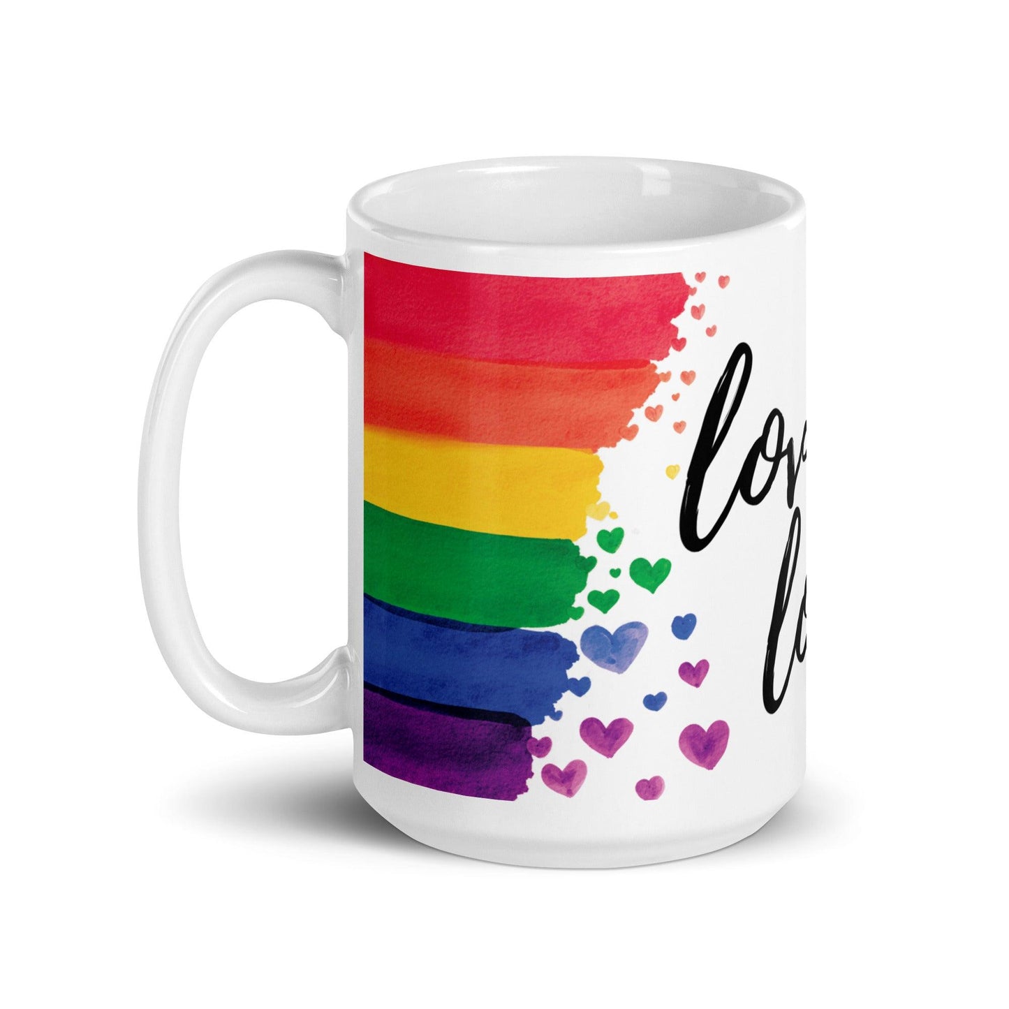 "Love is Love" Watercolor Rainbow Mug - Mug - Free 2 B