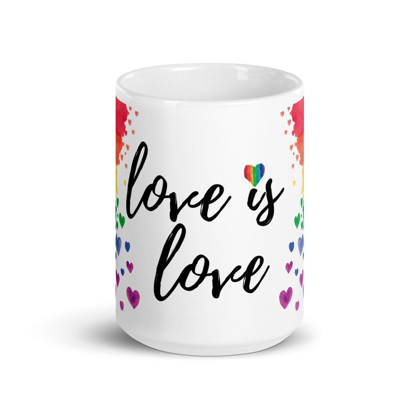 "Love is Love" Watercolor Rainbow Mug - Mug - Free 2 B