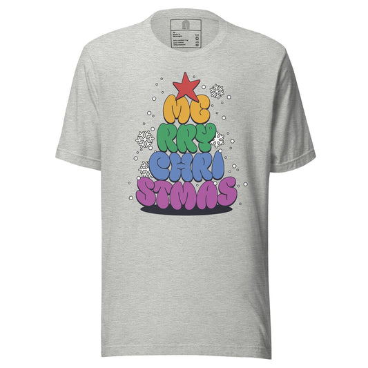 Merry Christmas Rainbow Tree T-Shirt - T Shirt - Free 2 B