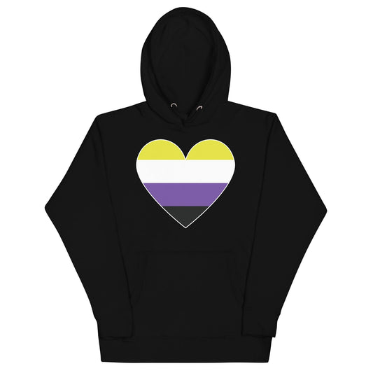 Nonbinary Heart Hoodie - Hoodie - Free 2 B