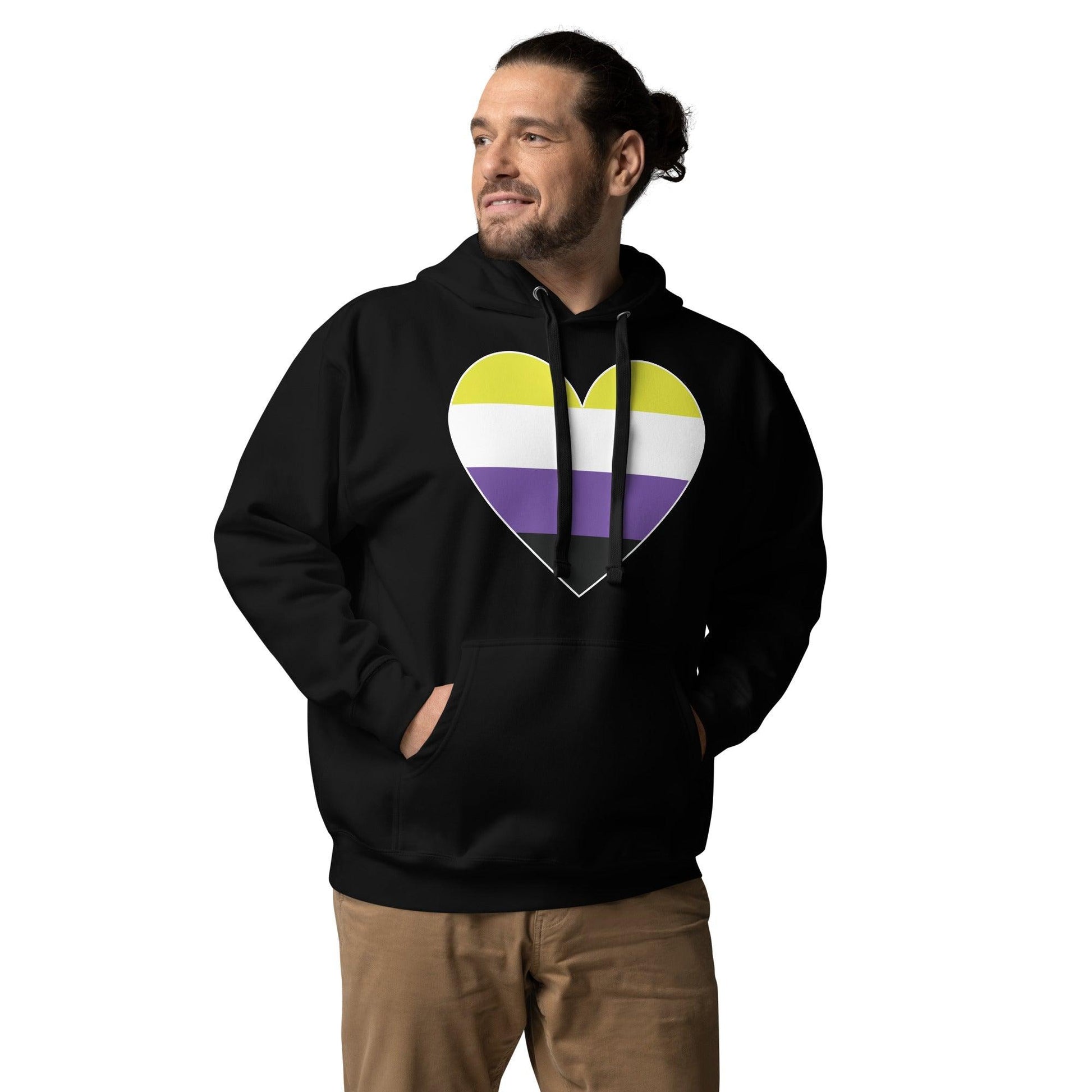 Nonbinary Heart Hoodie - Hoodie - Free 2 B