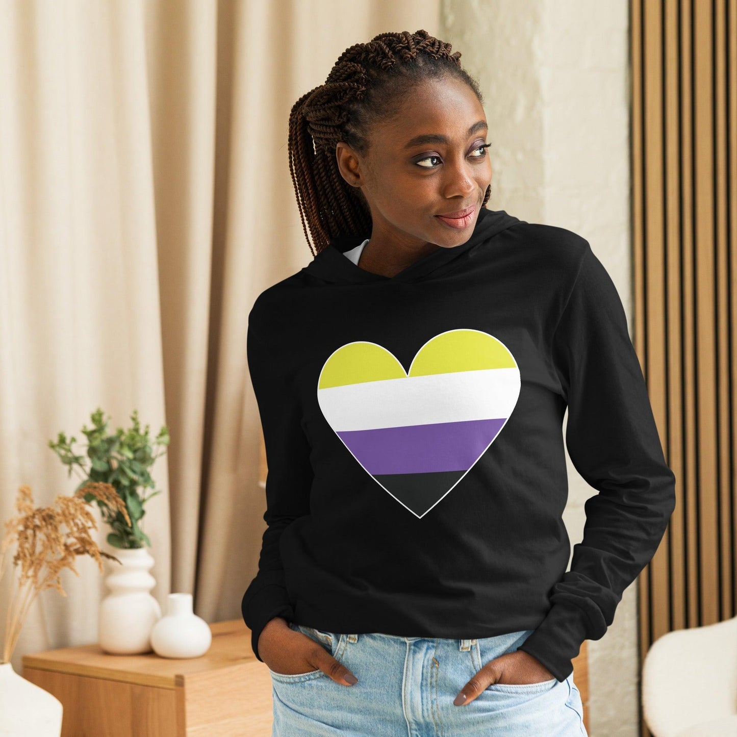 Nonbinary Heart Long Sleeve Shirt - Long Sleeve Shirt - Free 2 B