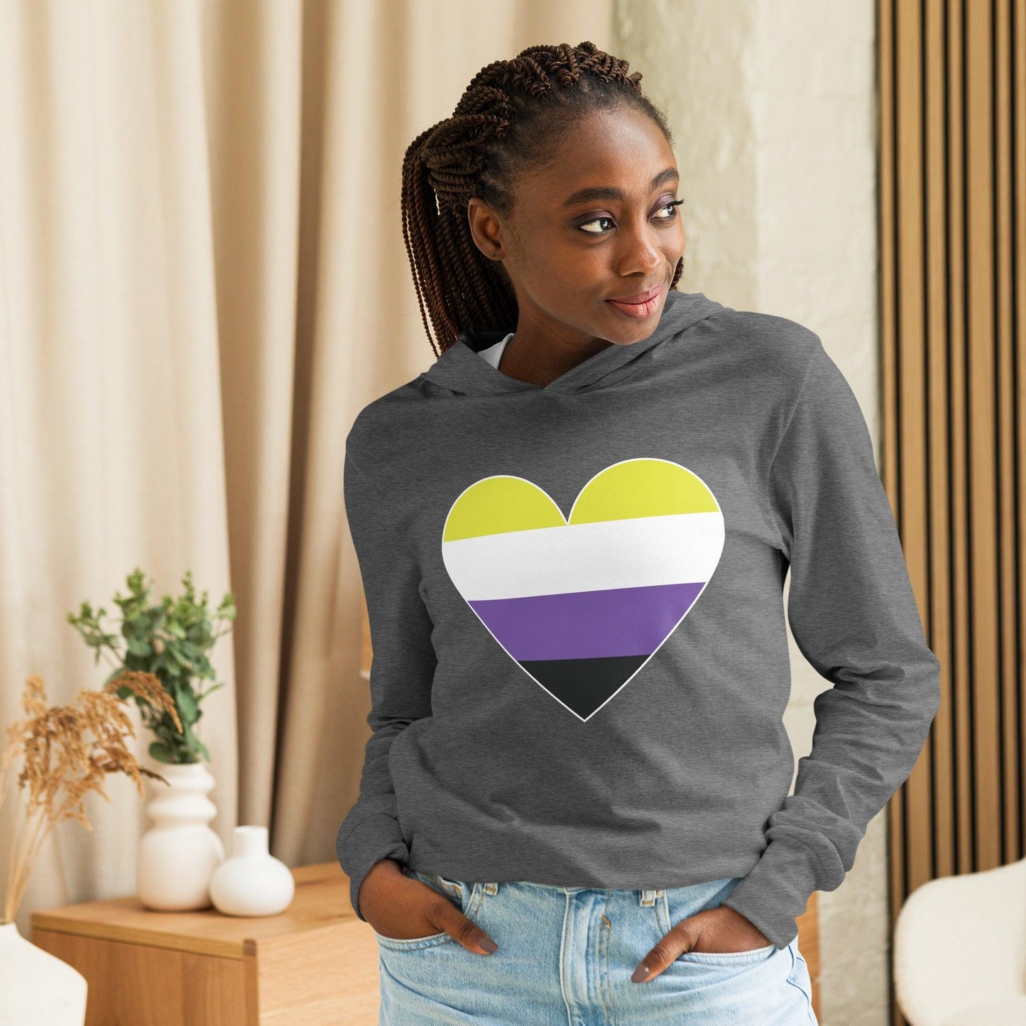 Nonbinary Heart Long Sleeve Shirt - Long Sleeve Shirt - Free 2 B