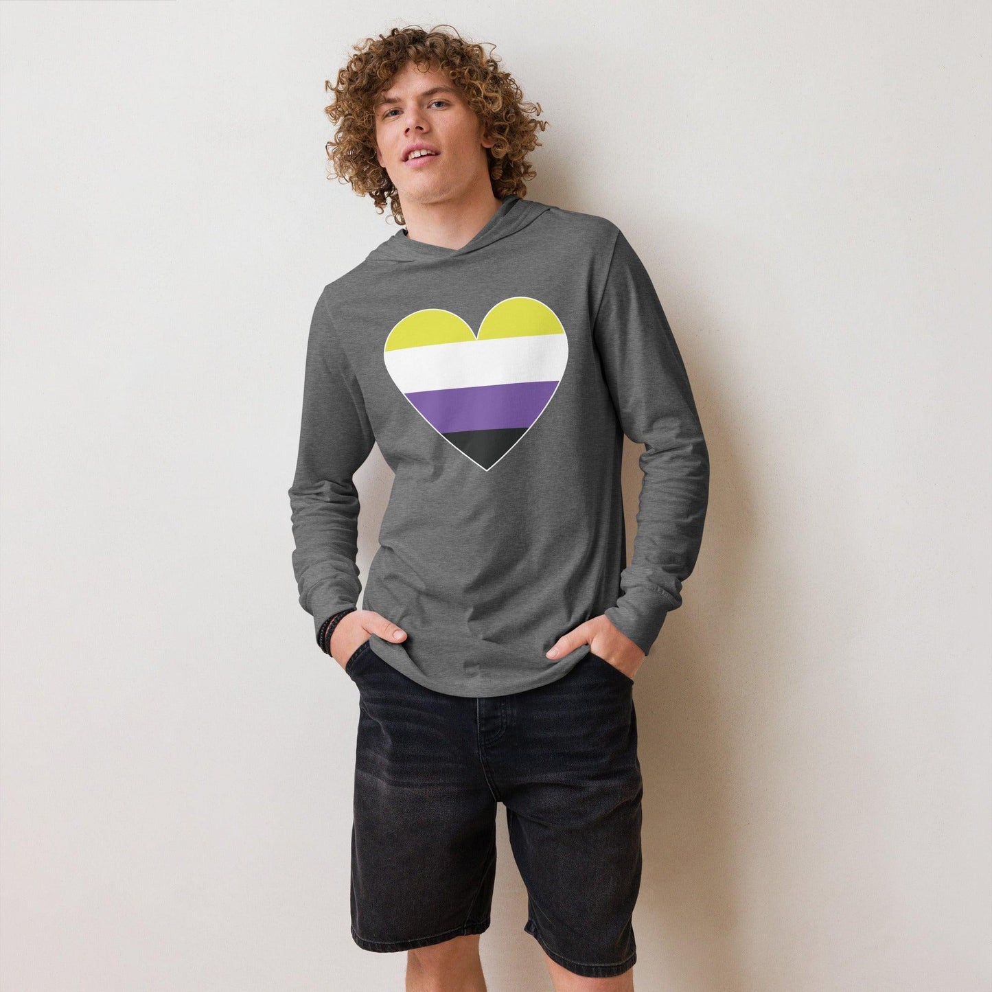 Nonbinary Heart Long Sleeve Shirt - Long Sleeve Shirt - Free 2 B