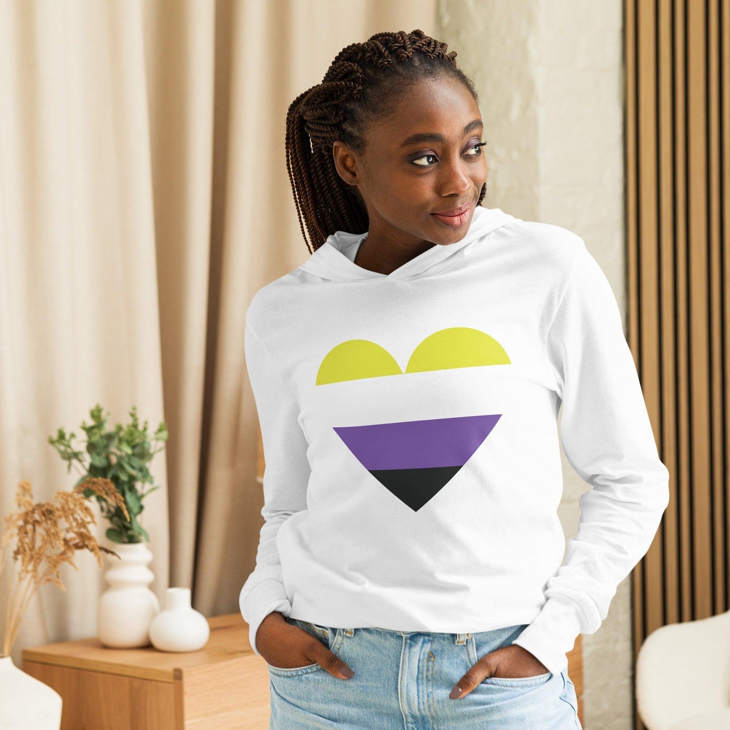 Nonbinary Heart Long Sleeve Shirt - Long Sleeve Shirt - Free 2 B