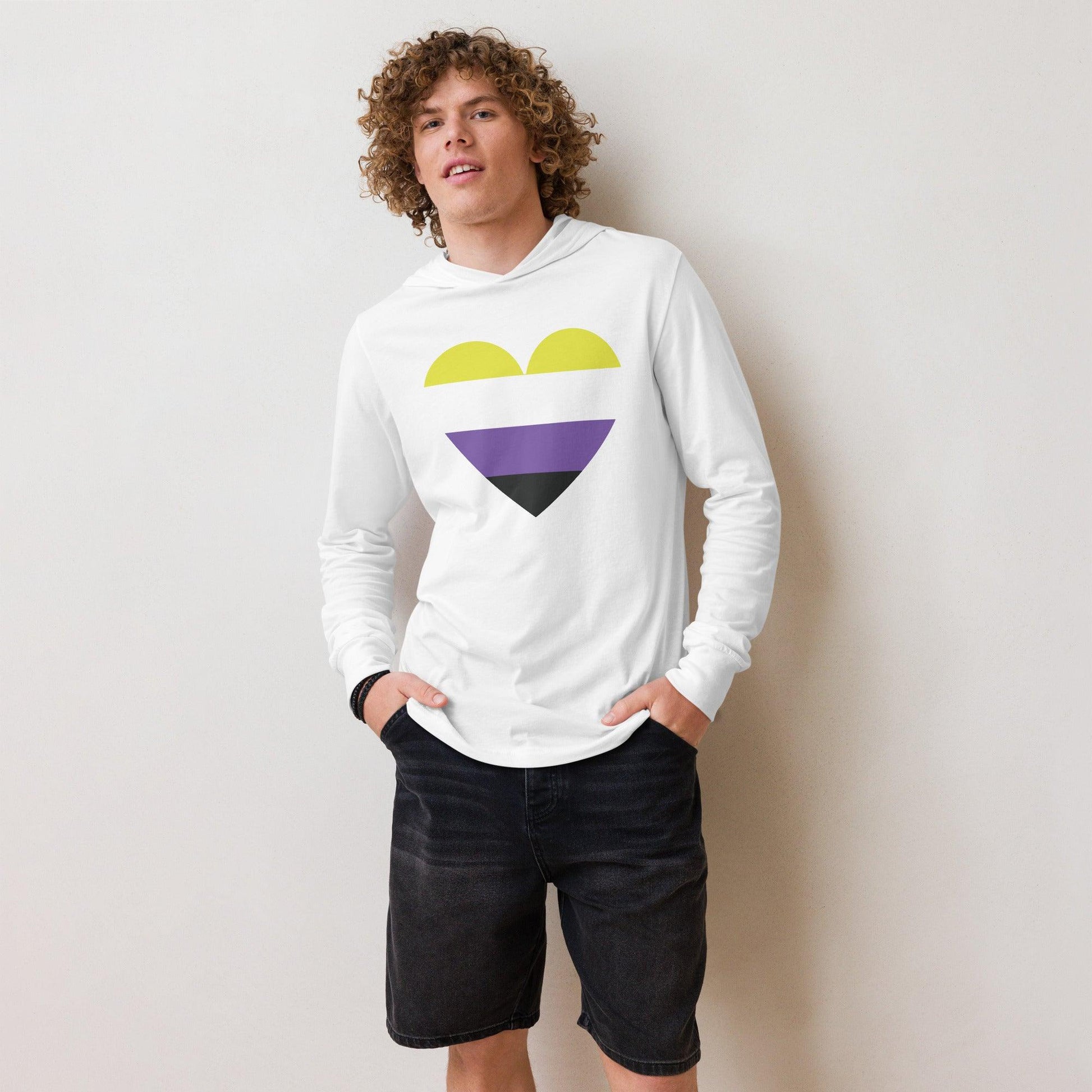 Nonbinary Heart Long Sleeve Shirt - Long Sleeve Shirt - Free 2 B