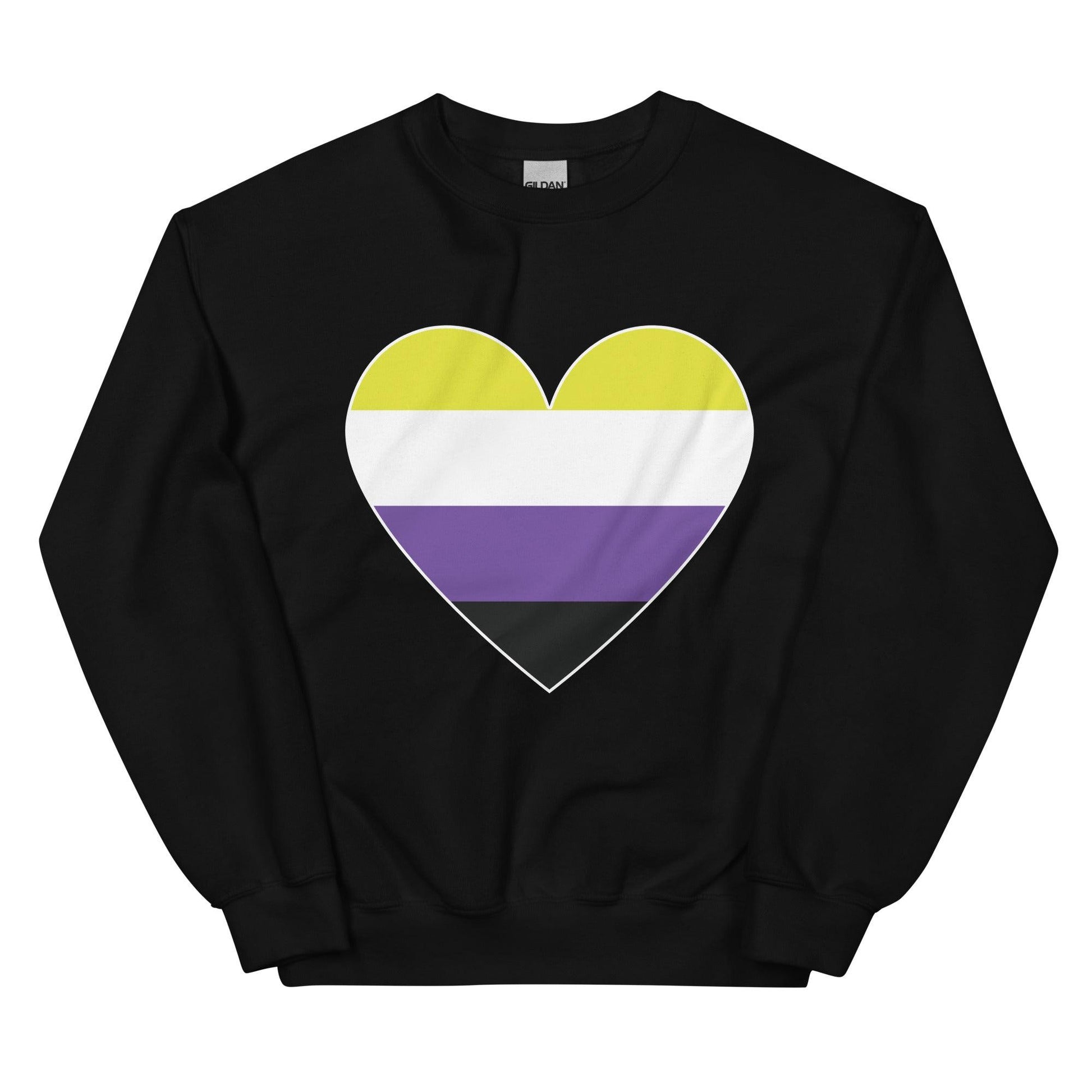 Nonbinary Heart Sweatshirt - Crewneck Sweatshirt - Free 2 B