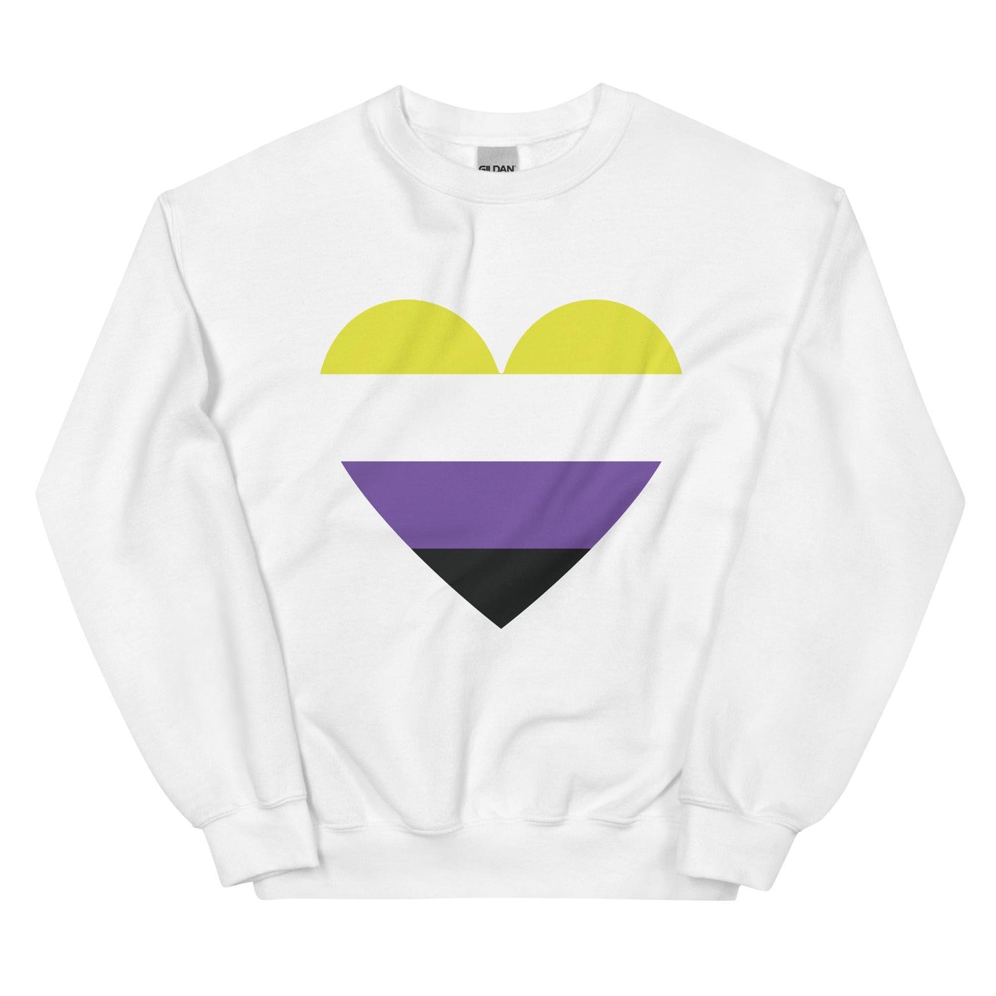 Nonbinary Heart Sweatshirt - Crewneck Sweatshirt - Free 2 B