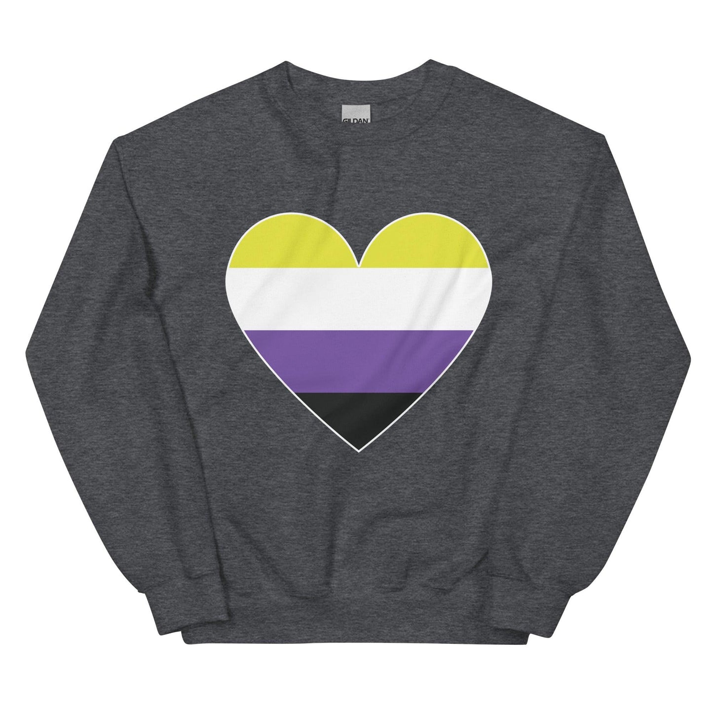 Nonbinary Heart Sweatshirt - Crewneck Sweatshirt - Free 2 B