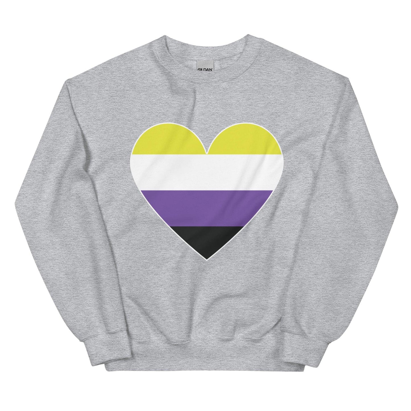 Nonbinary Heart Sweatshirt - Crewneck Sweatshirt - Free 2 B